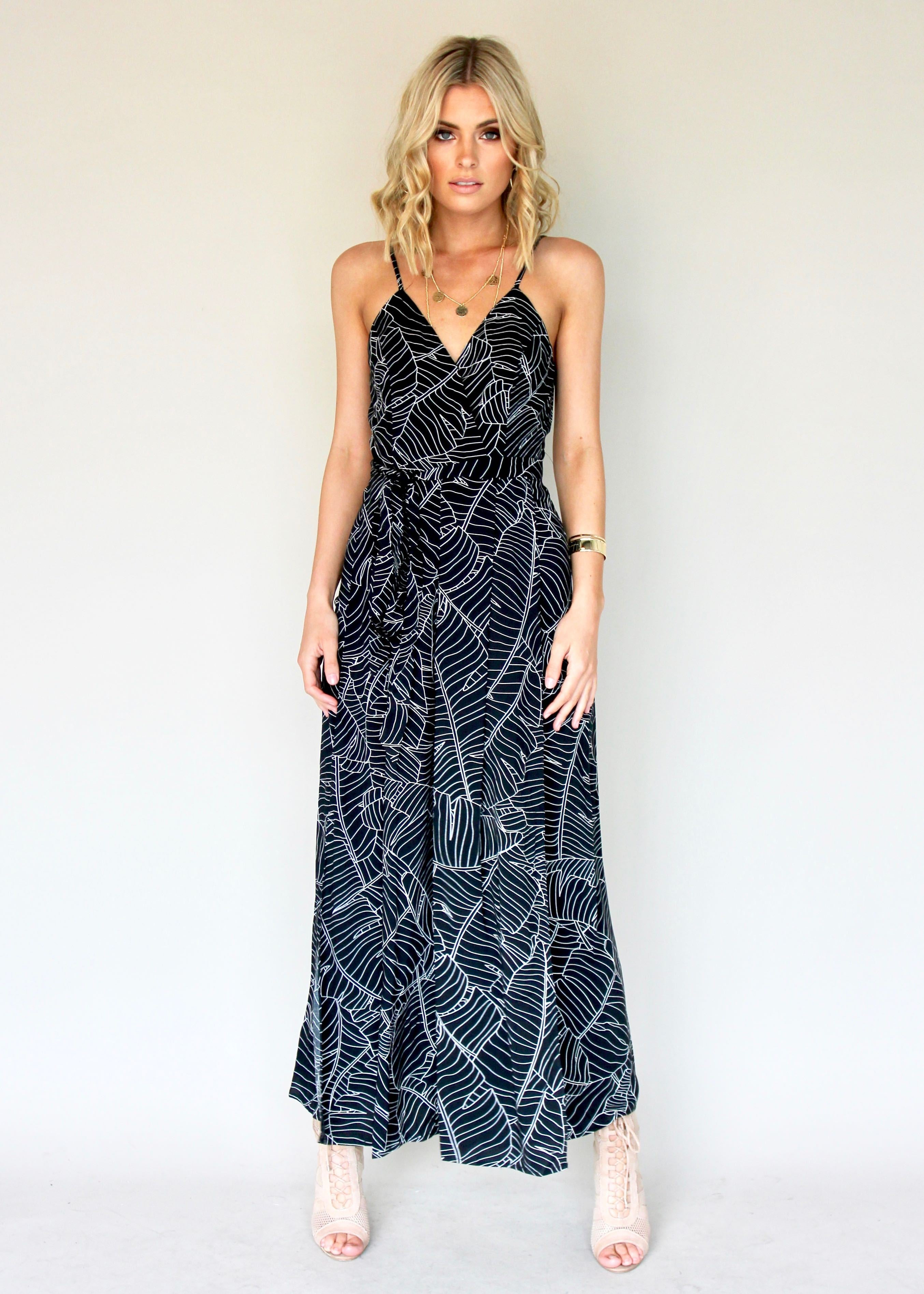 Take A Leap Pantsuit - Black/White