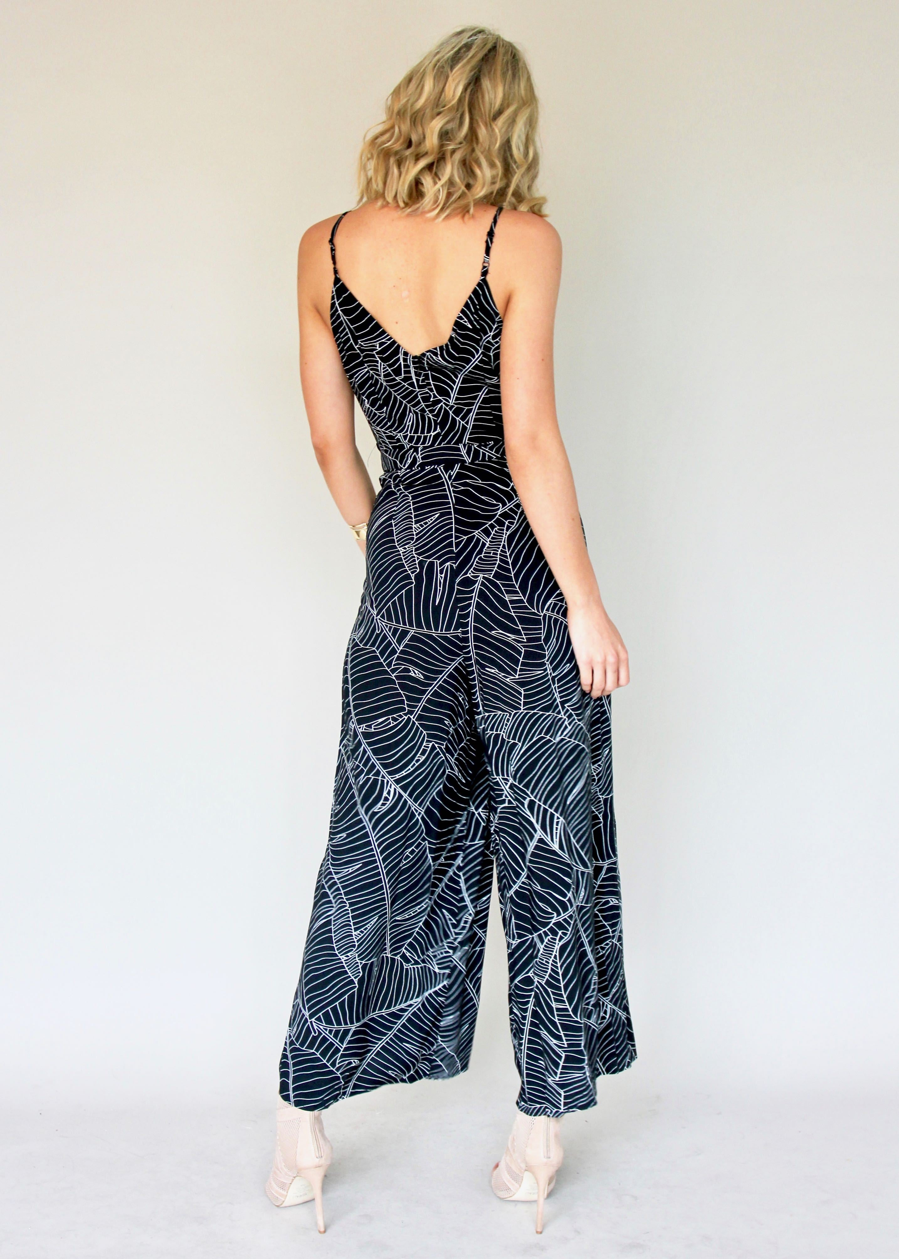 Take A Leap Pantsuit - Black/White