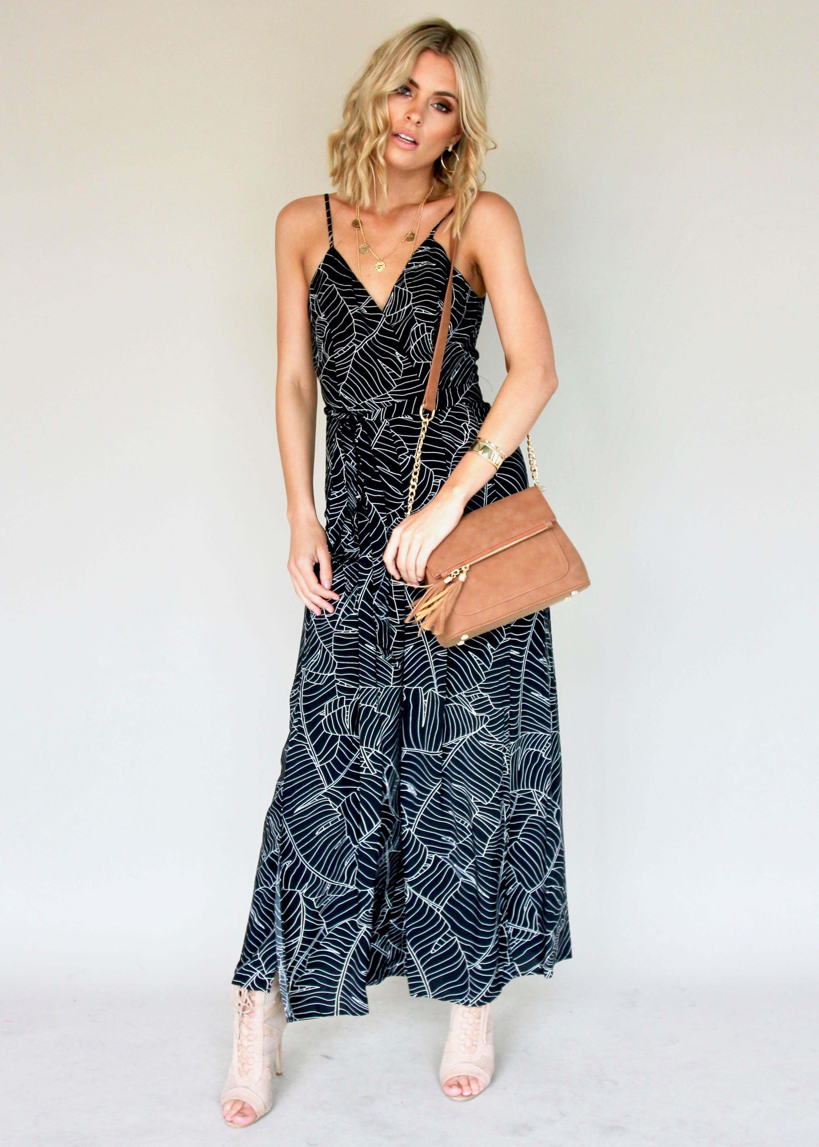 Take A Leap Pantsuit - Black/White