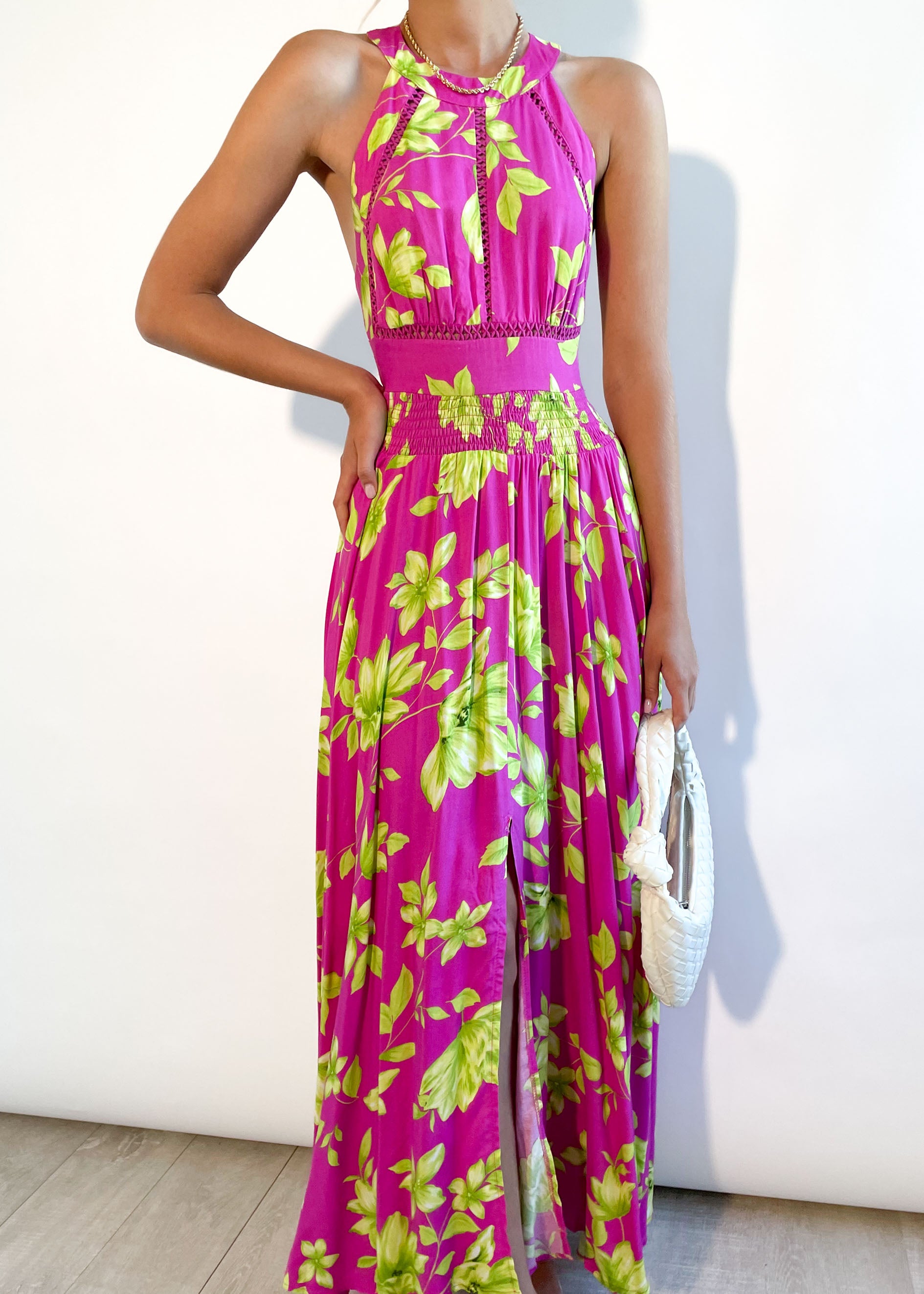 Delorce Maxi Dress - Magenta Floral