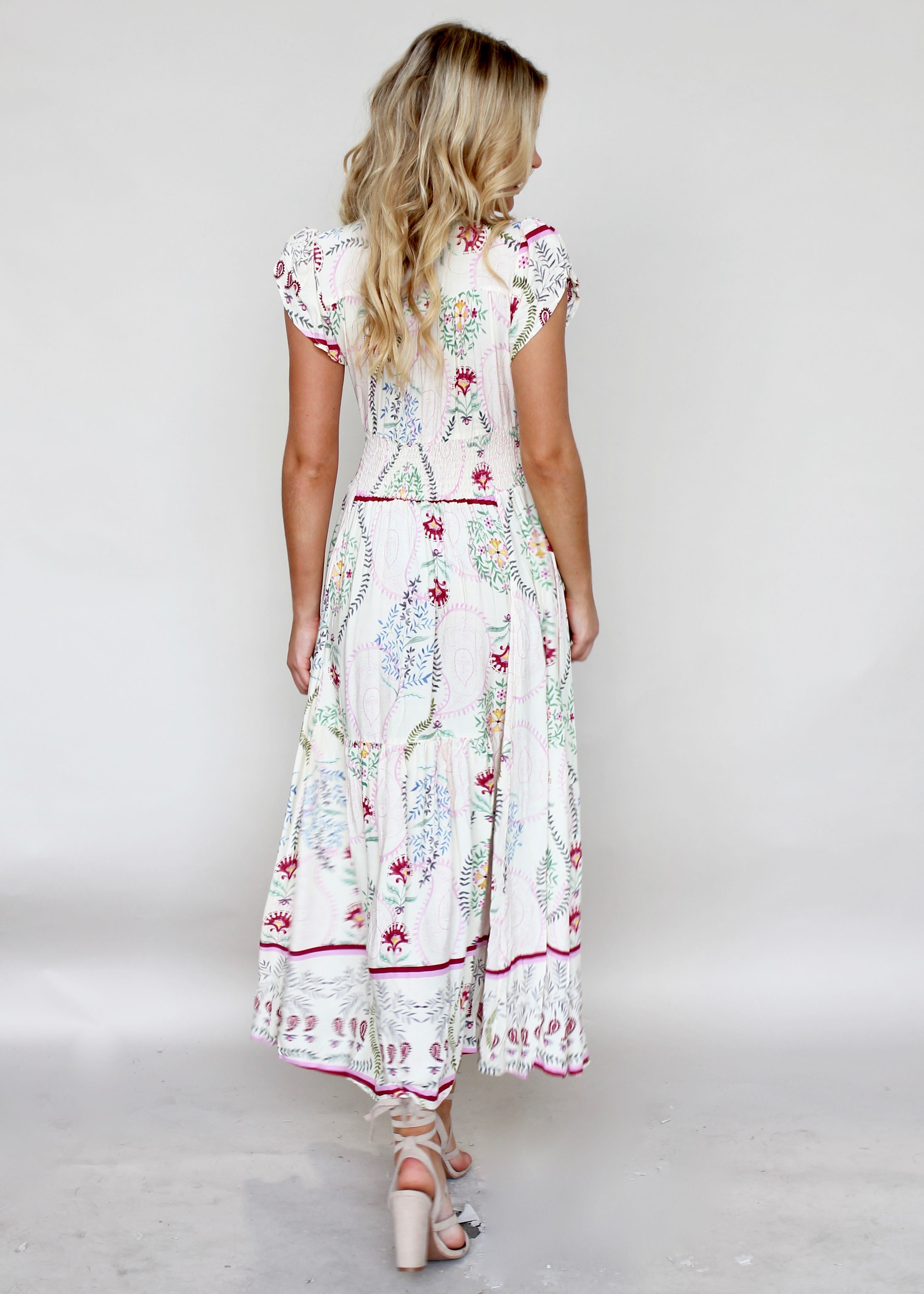 Gabriella Maxi Dress - Champagne Flowers