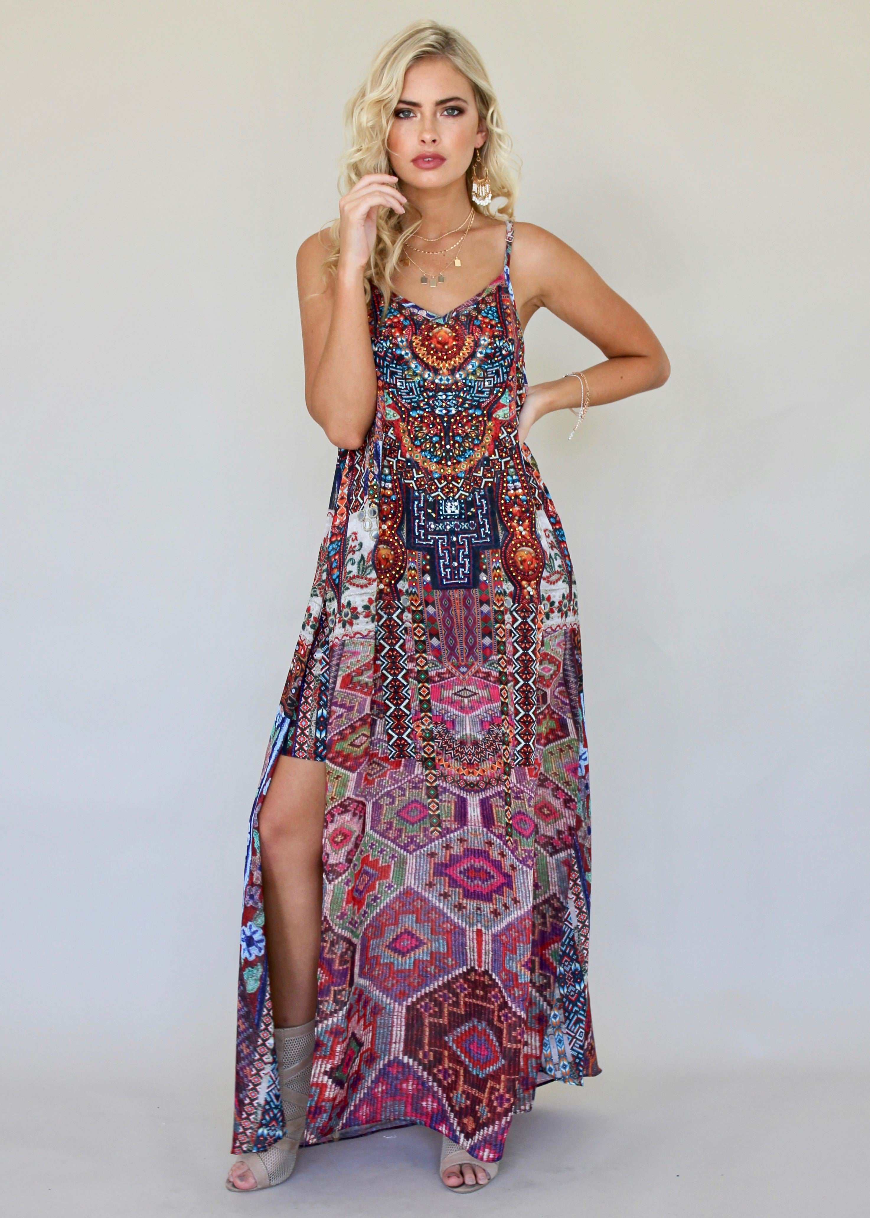 Lost Lotus Chiffon Maxi - Moroccan