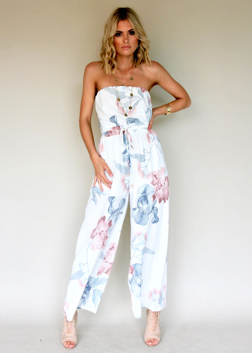 Luminous Love Strapless Pantsuit - Coastal