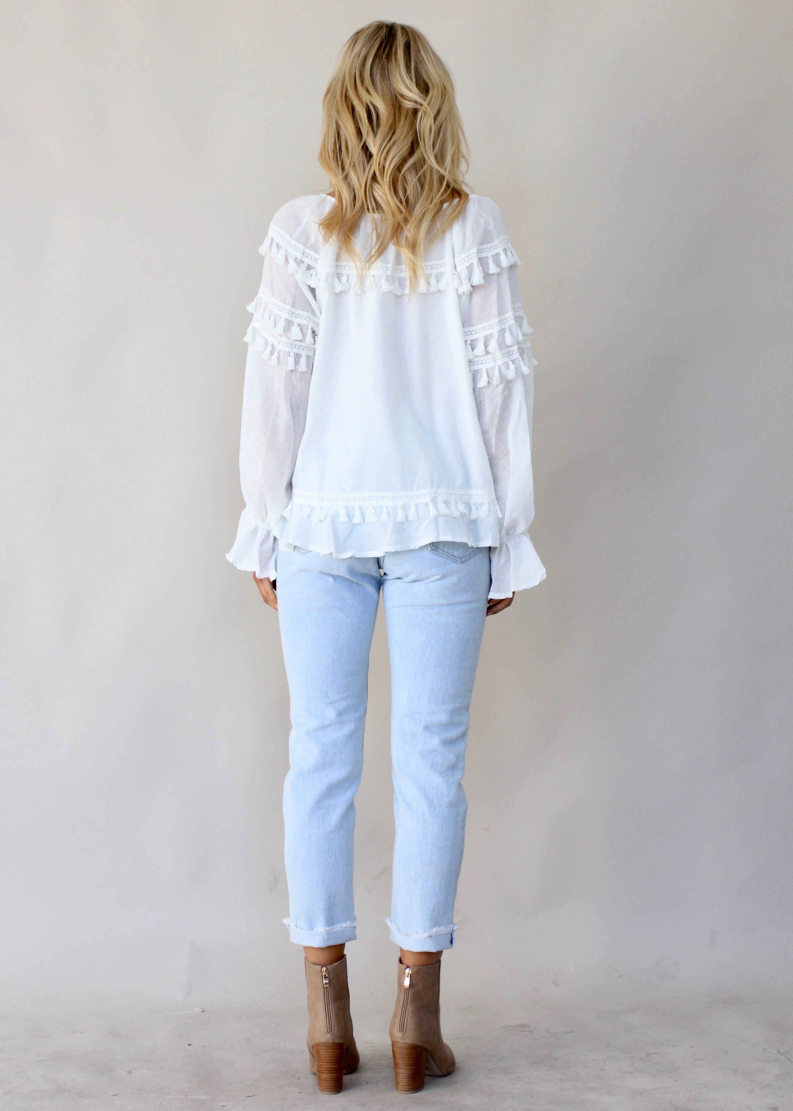 Tomorrowland Tassle Blouse - White
