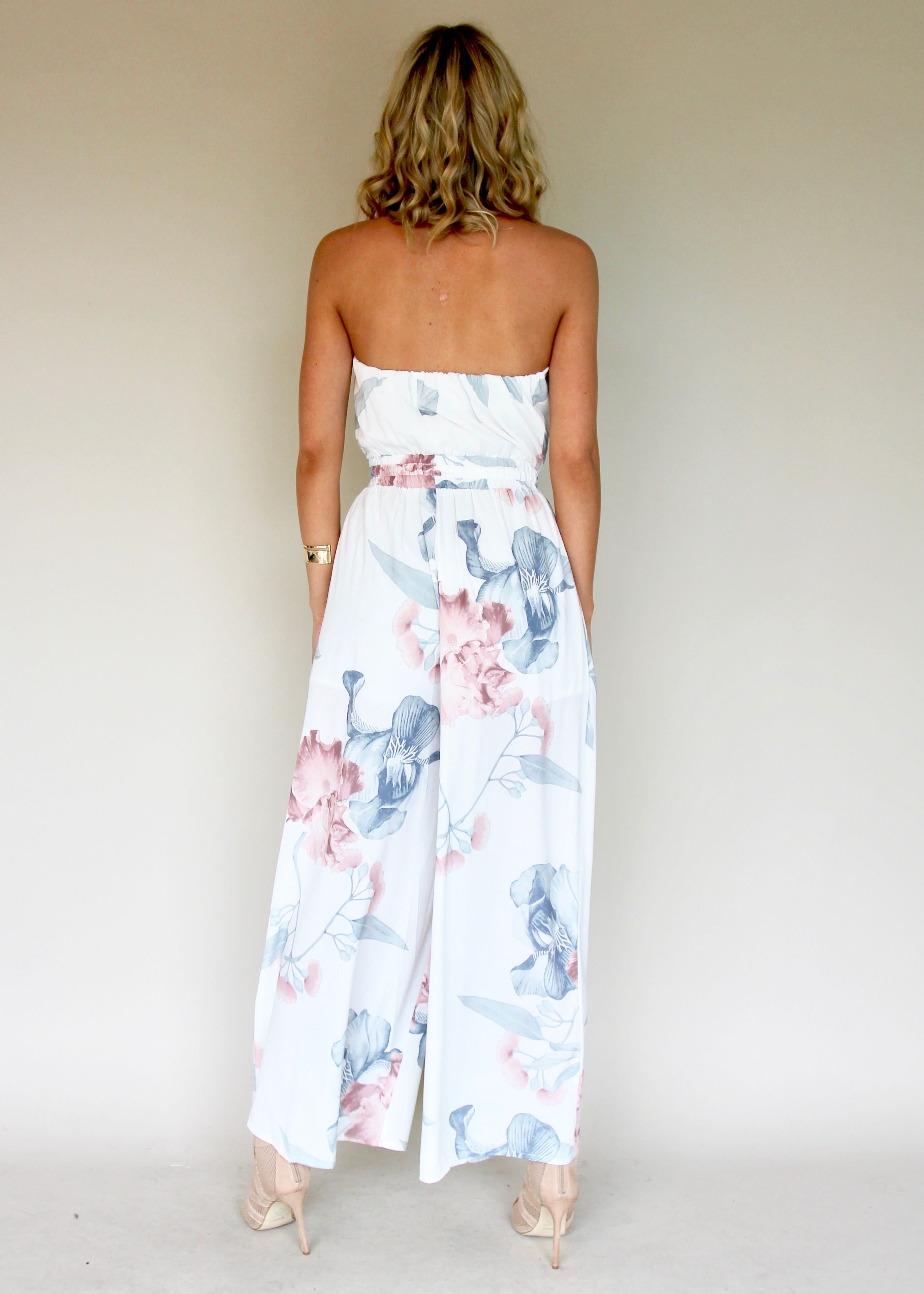 Luminous Love Strapless Pantsuit - Coastal