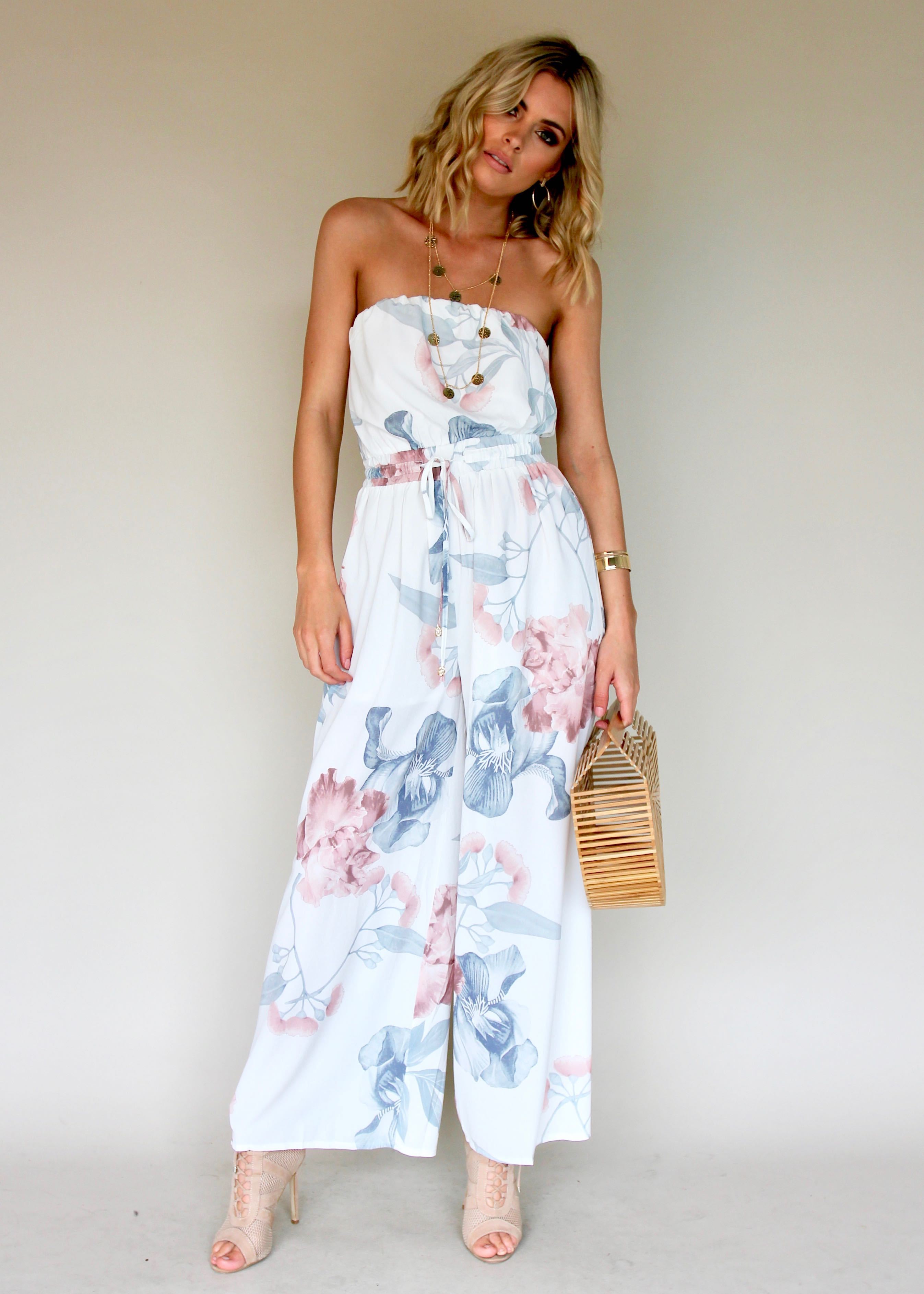 Luminous Love Strapless Pantsuit - Coastal
