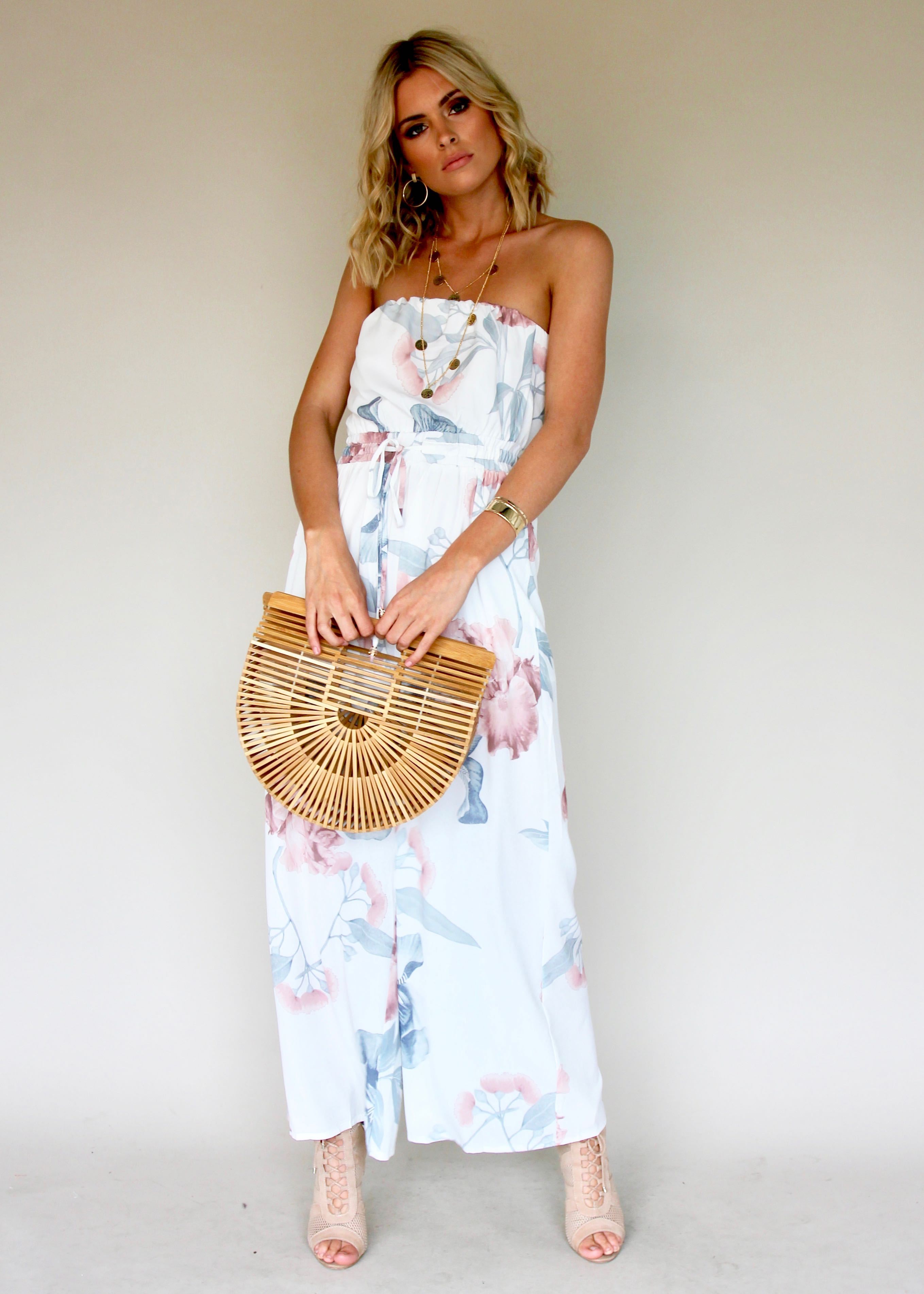 Luminous Love Strapless Pantsuit - Coastal
