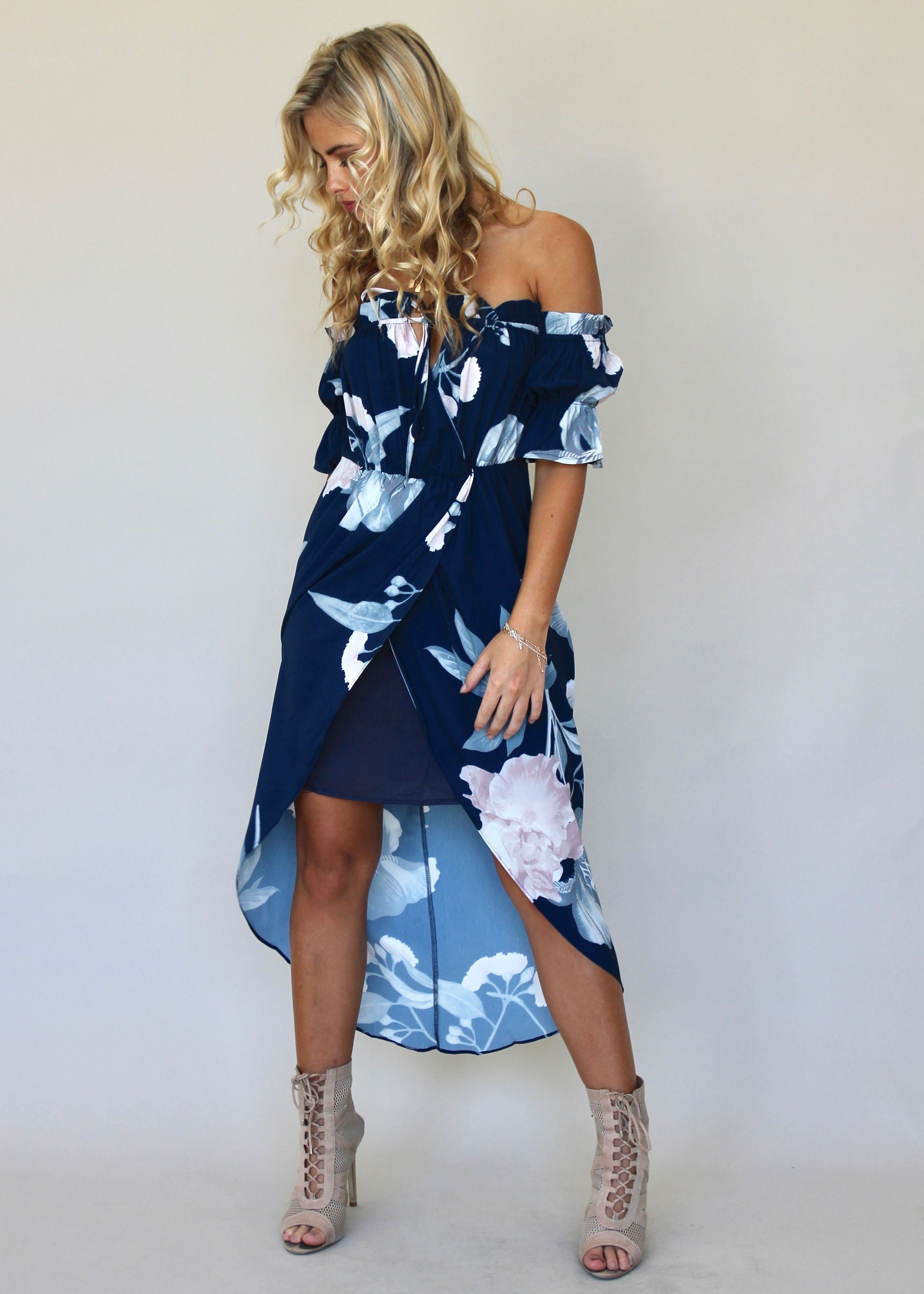 Kiss & Tell Midi Dress - Lapis