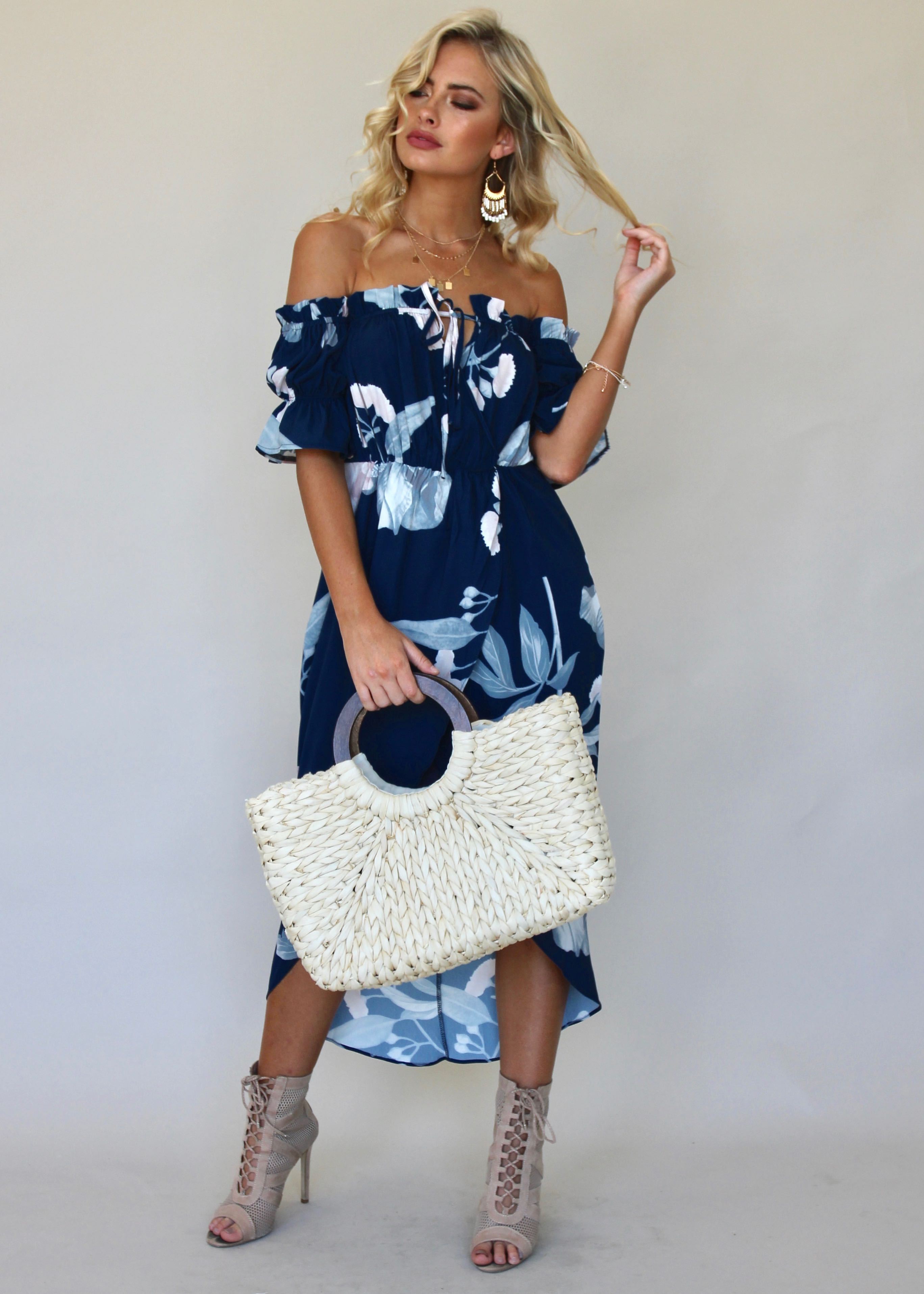 Kiss & Tell Midi Dress - Lapis