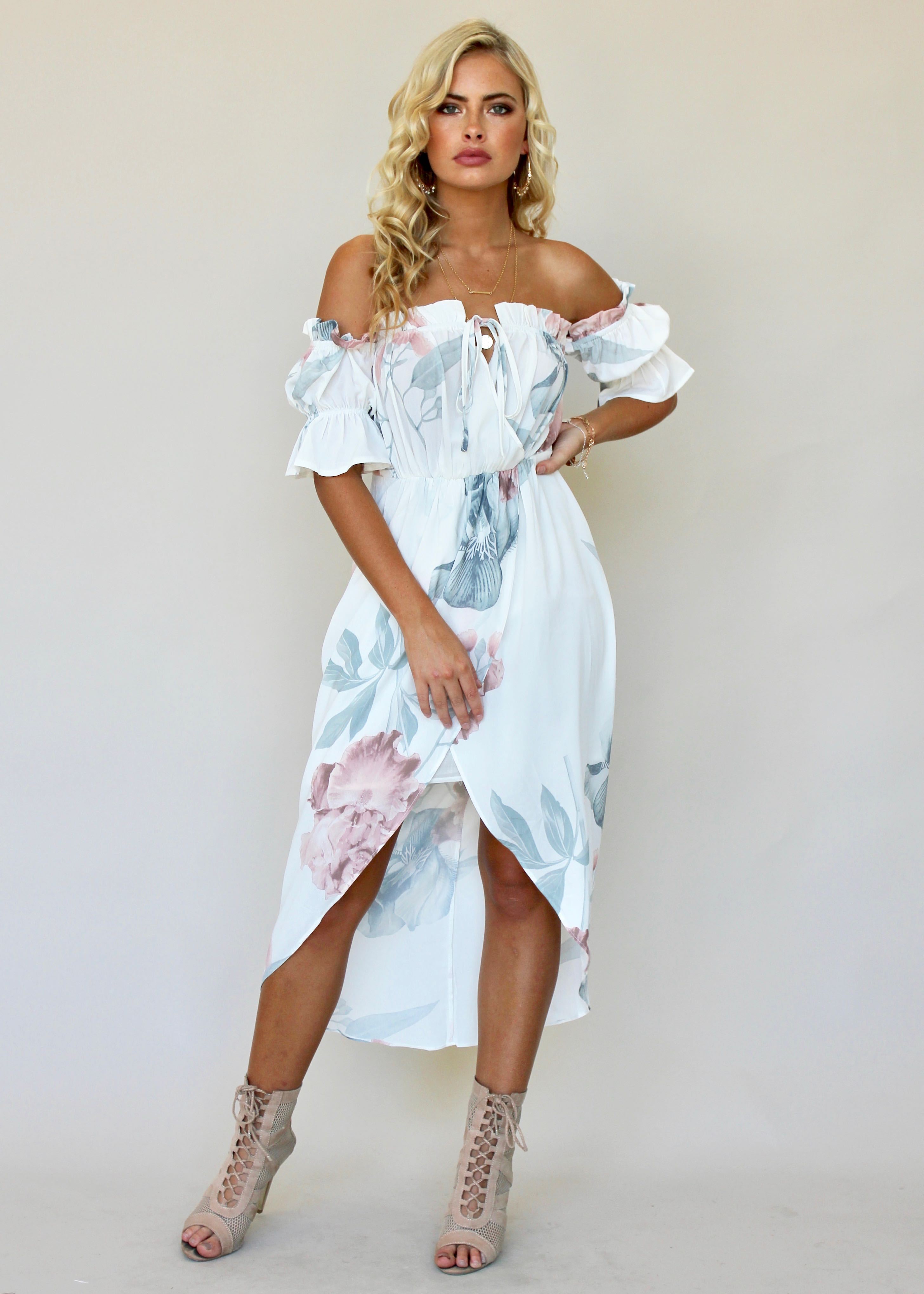 Kiss & Tell Midi Dress - Coastal