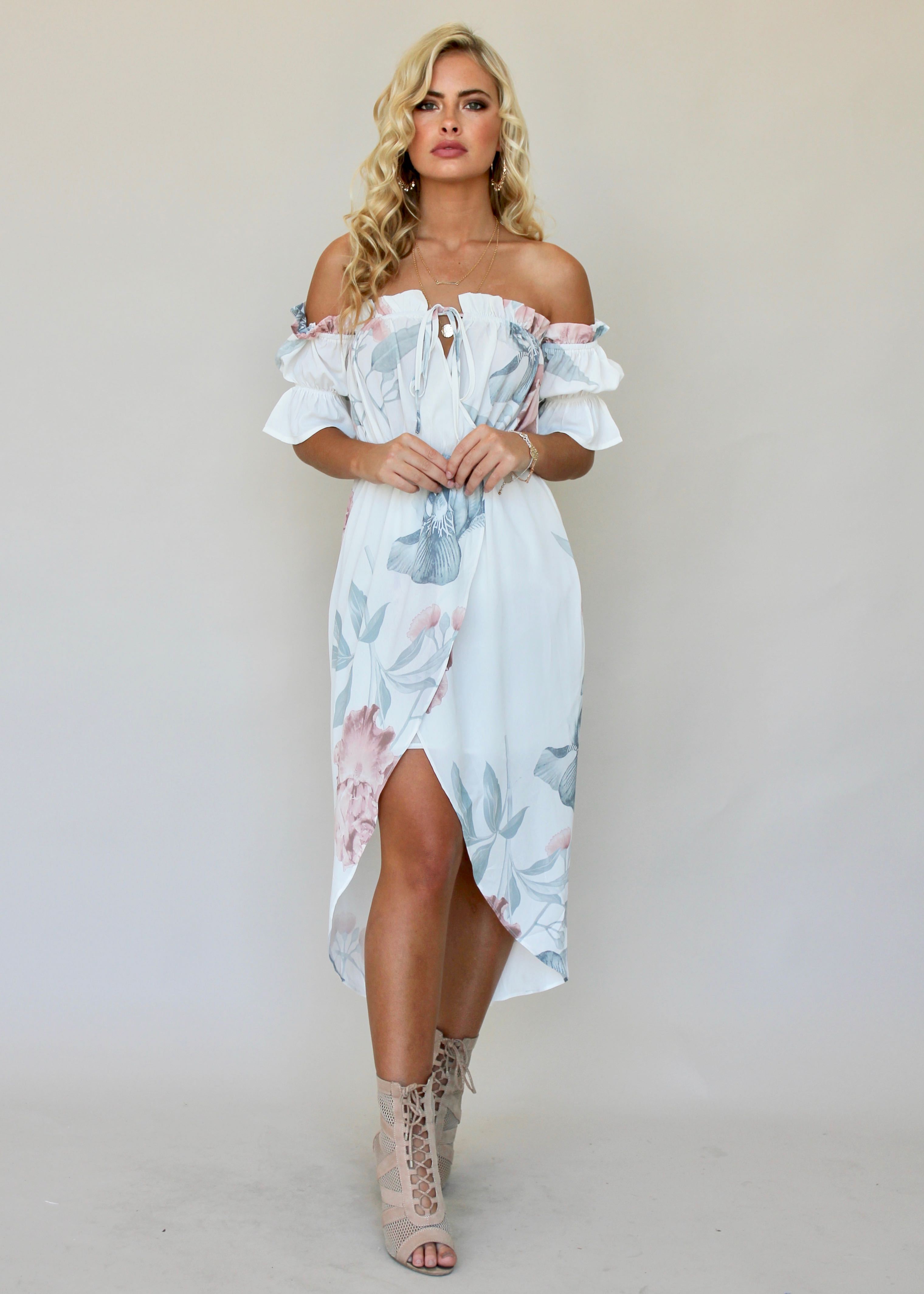 Kiss & Tell Midi Dress - Coastal