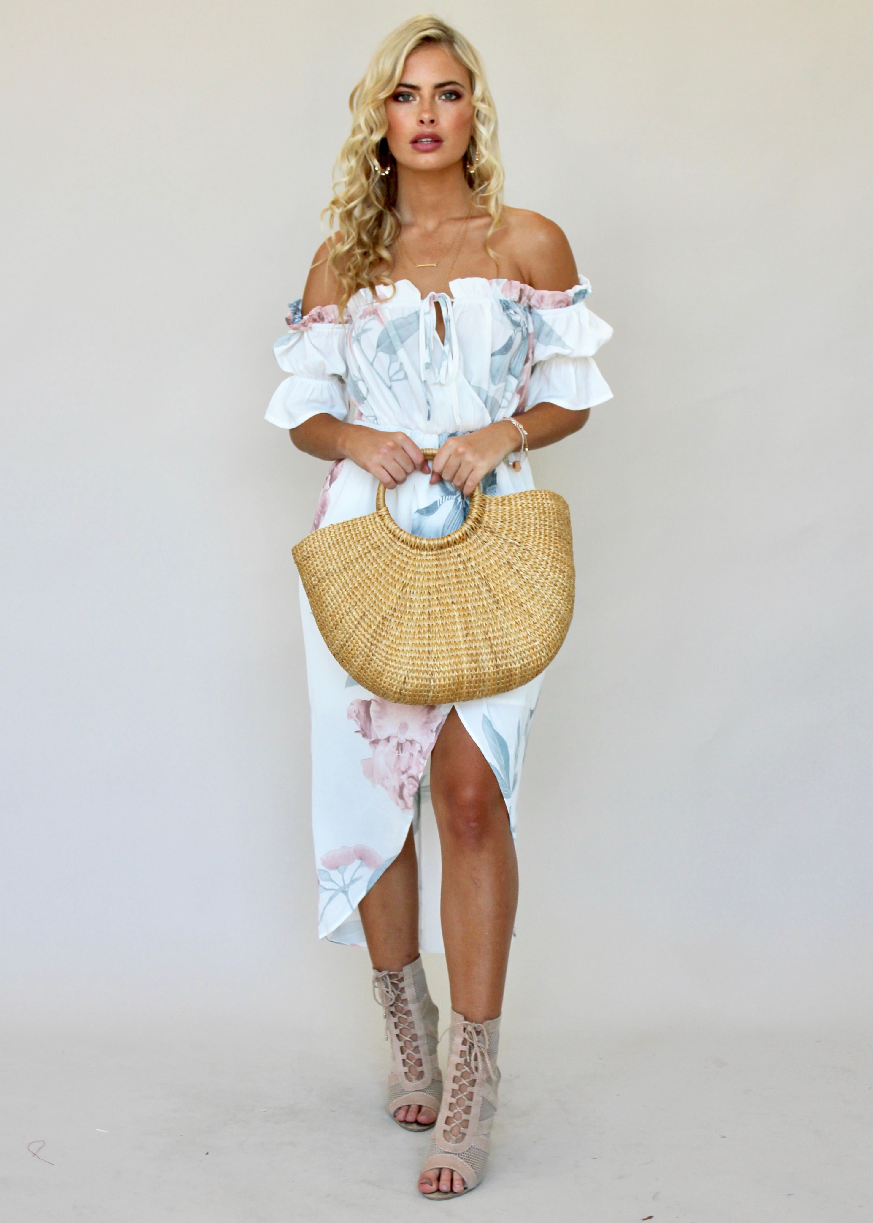 Kiss & Tell Midi Dress - Coastal