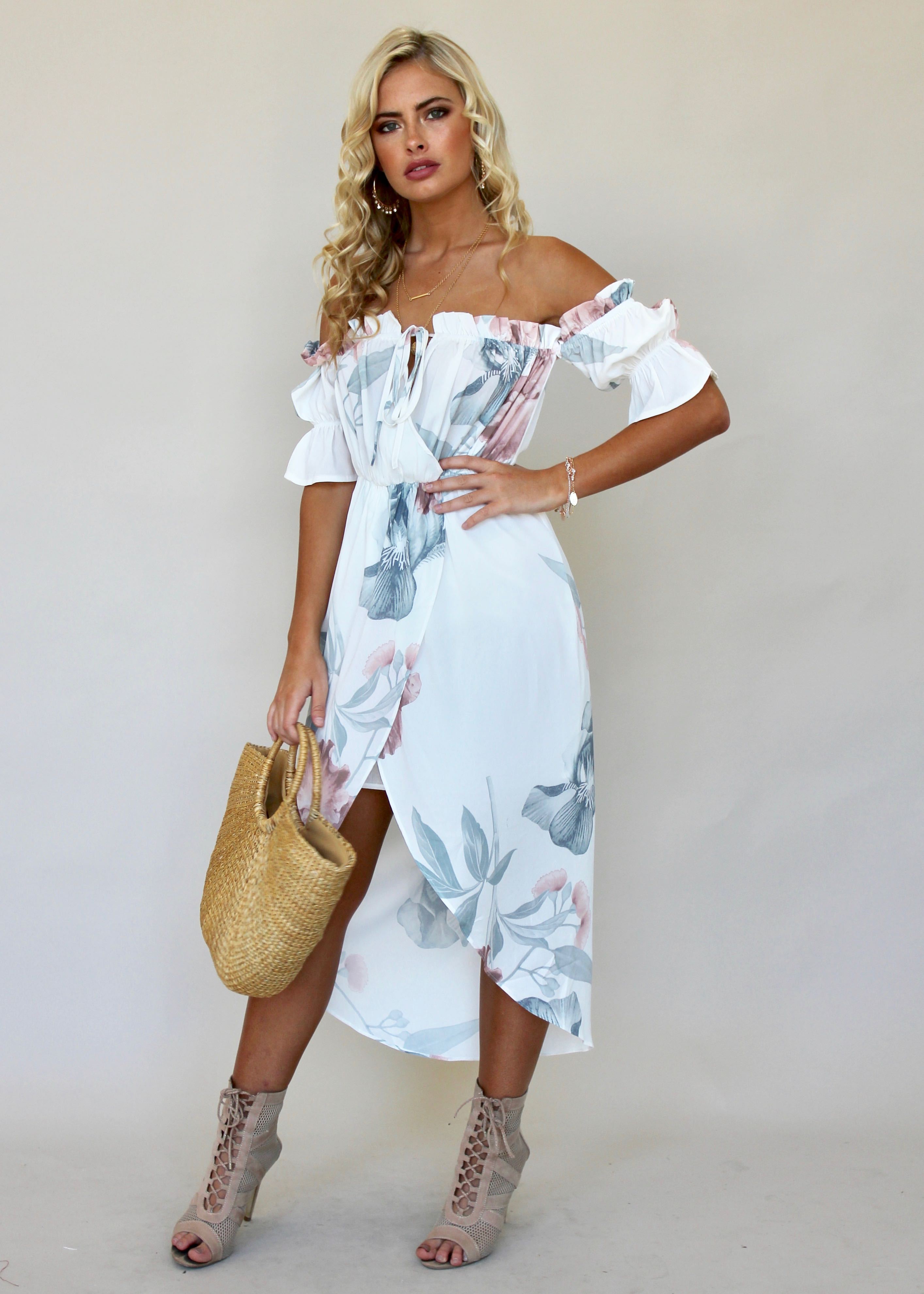 Kiss & Tell Midi Dress - Coastal