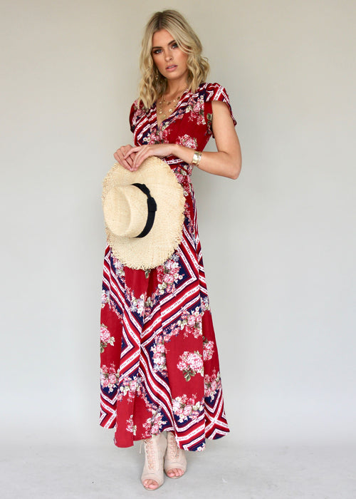 South Branch Wrap Dress - Carnation