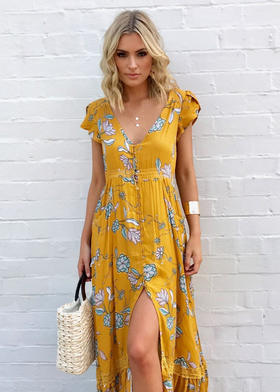 Carmen Maxi Dress - Sunny Daze
