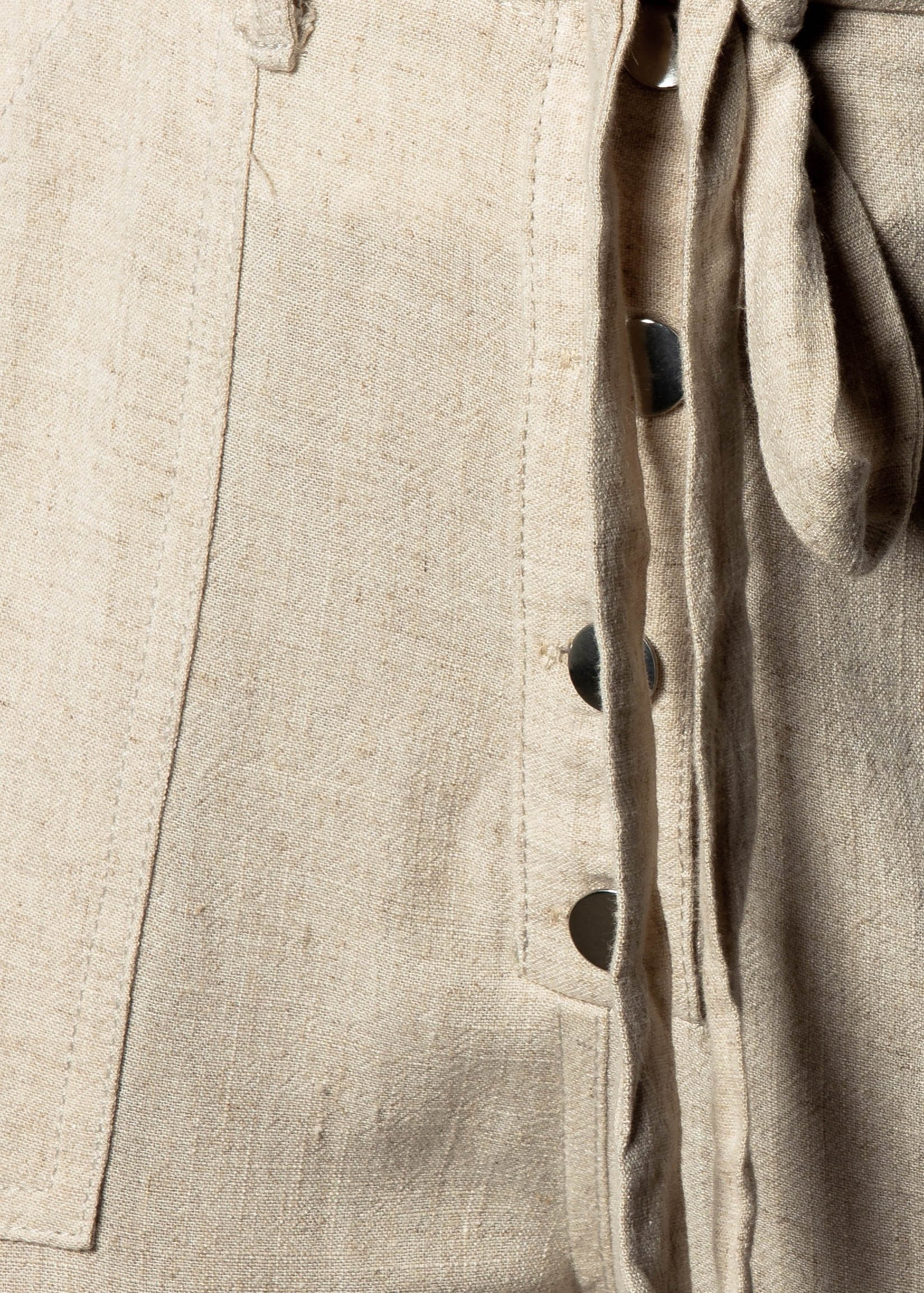 Just A Stranger Linen Look Pants w/ Tie - Natural