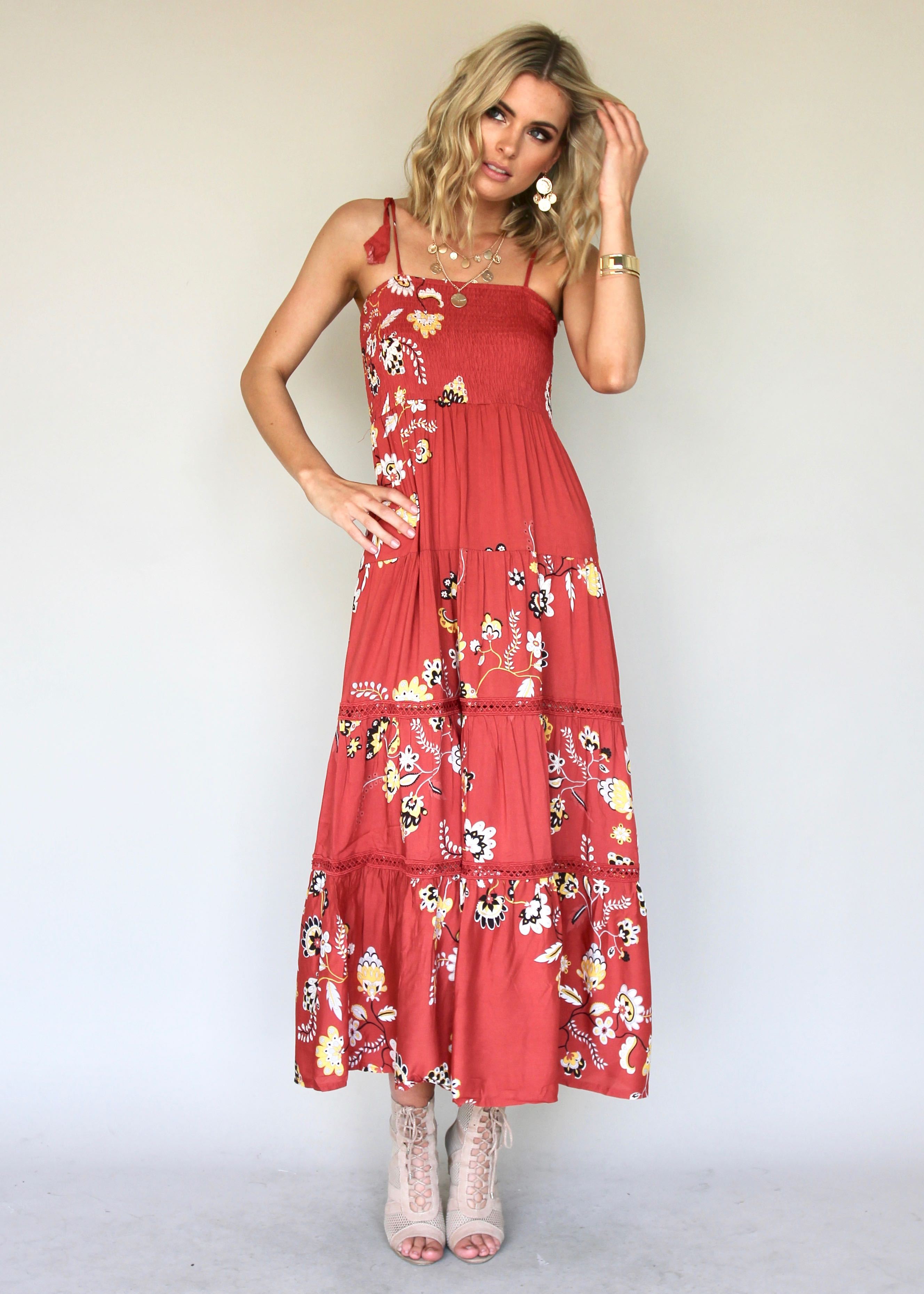 Peach Maxi Dress - Shining Bright