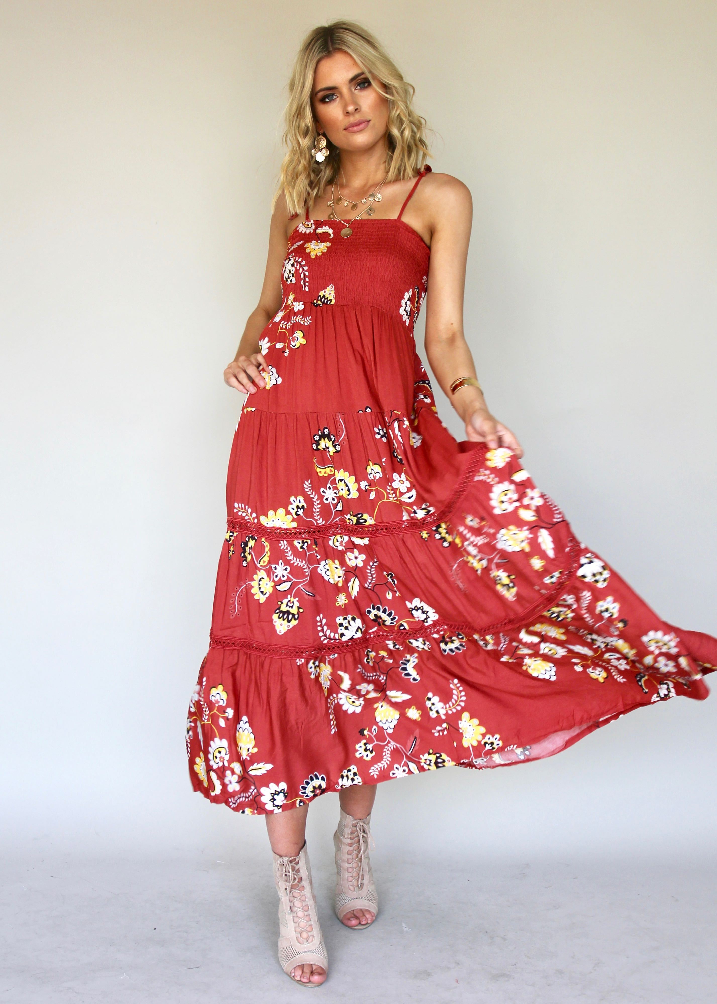 Peach Maxi Dress - Shining Bright
