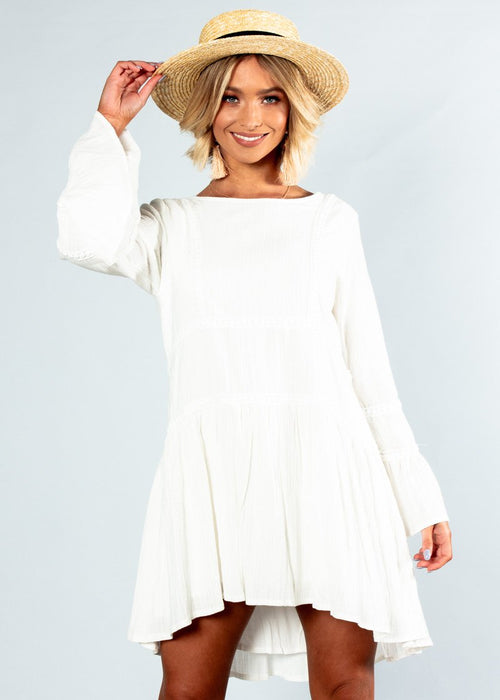 Total Bliss Swing Dress - White