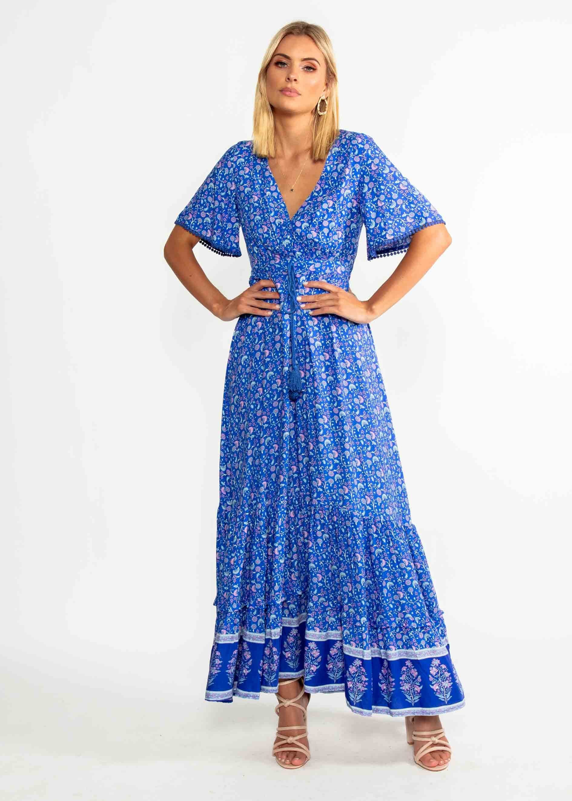 Serenity Maxi Dress - Blue Floral