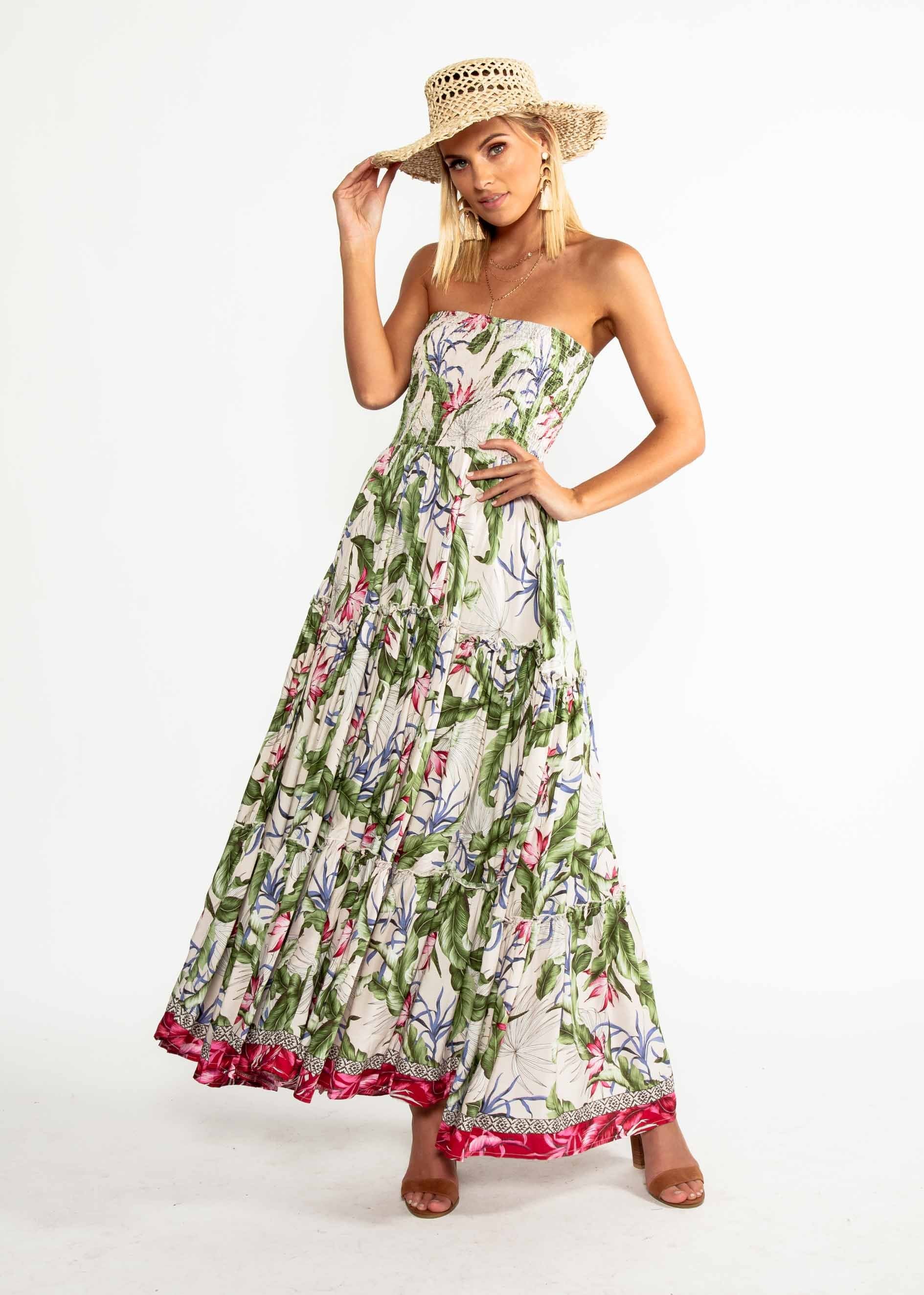 Salsa Strapless Maxi Dress - Rosa
