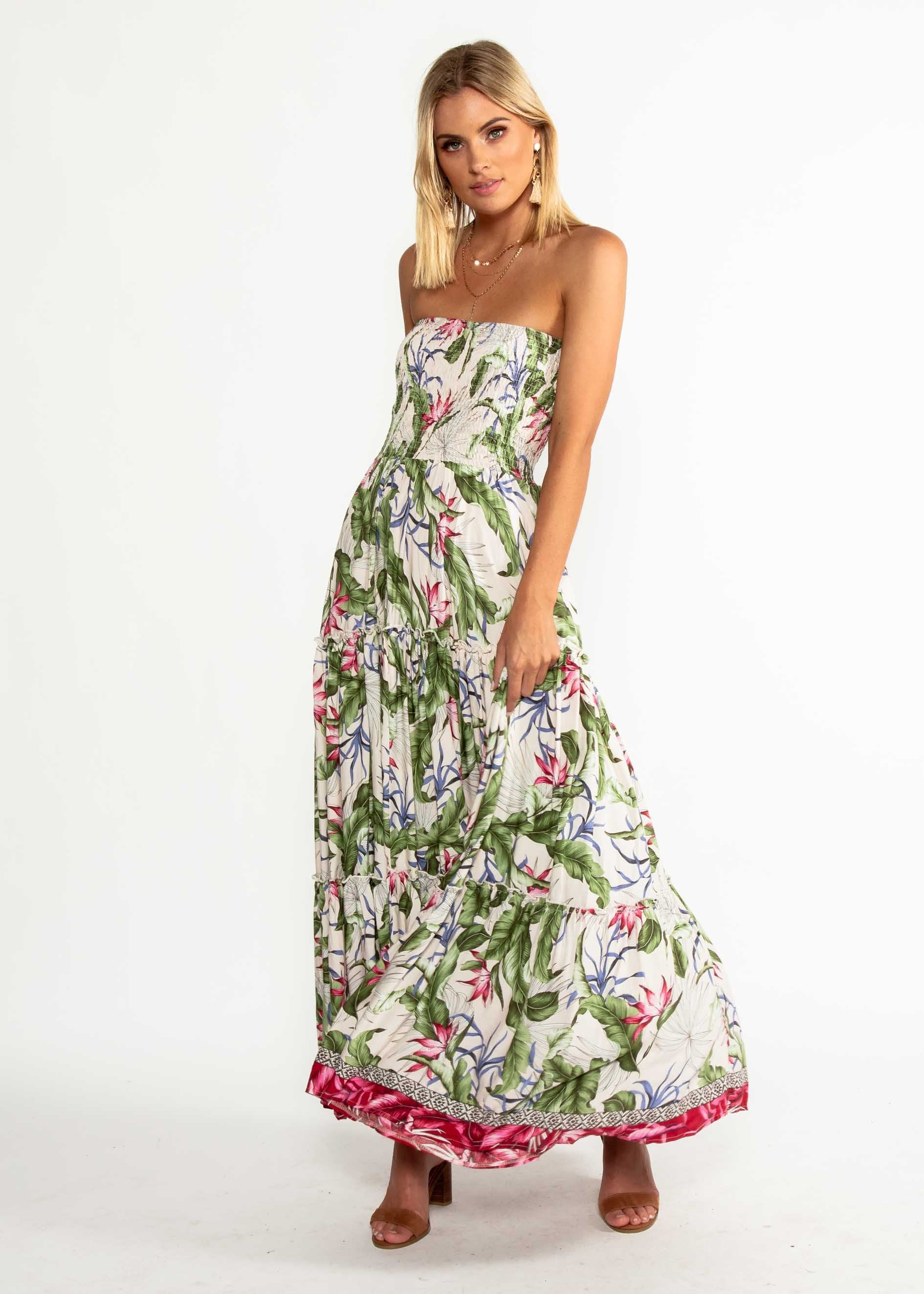 Salsa Strapless Maxi Dress - Rosa