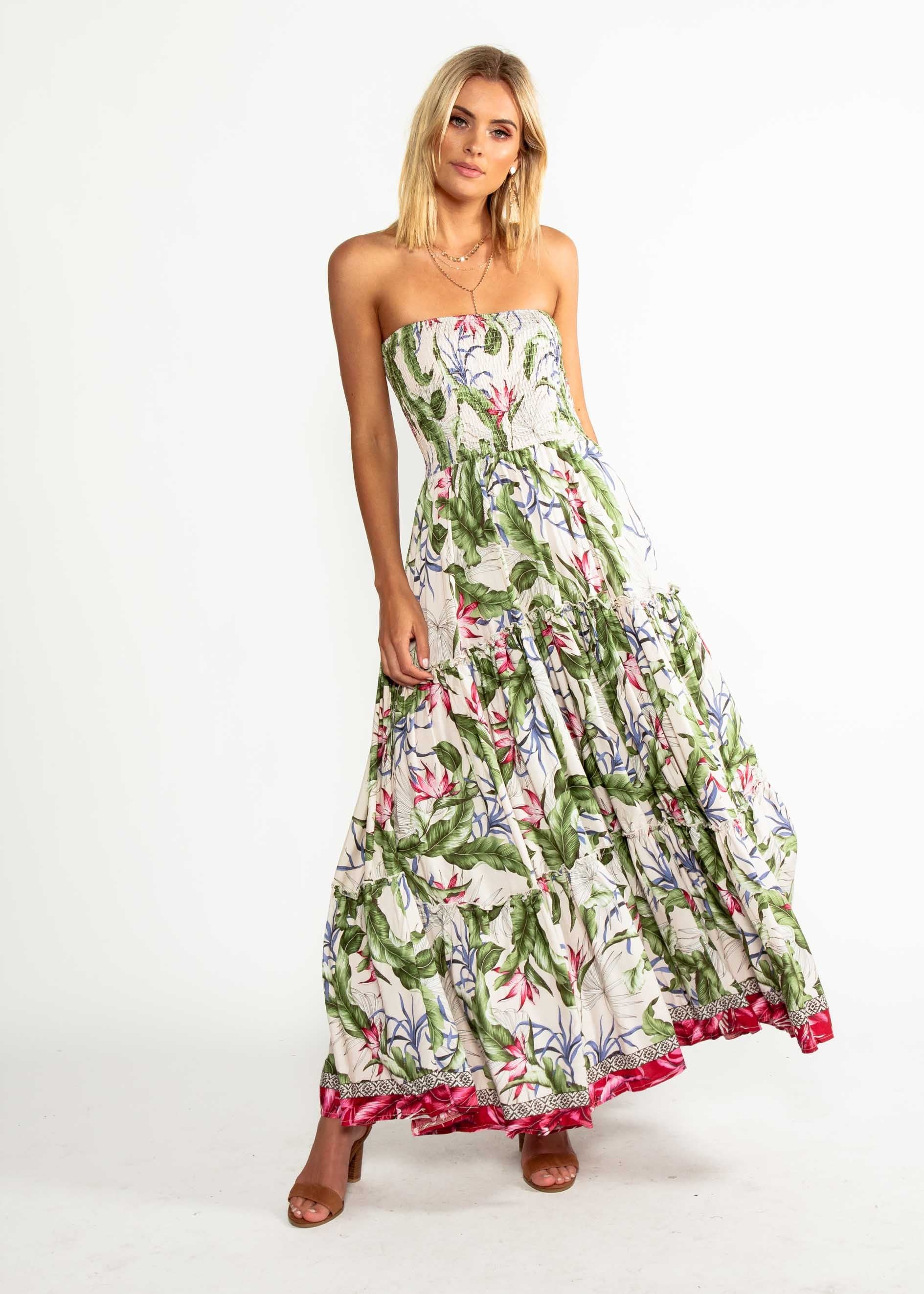 Salsa Strapless Maxi Dress - Rosa