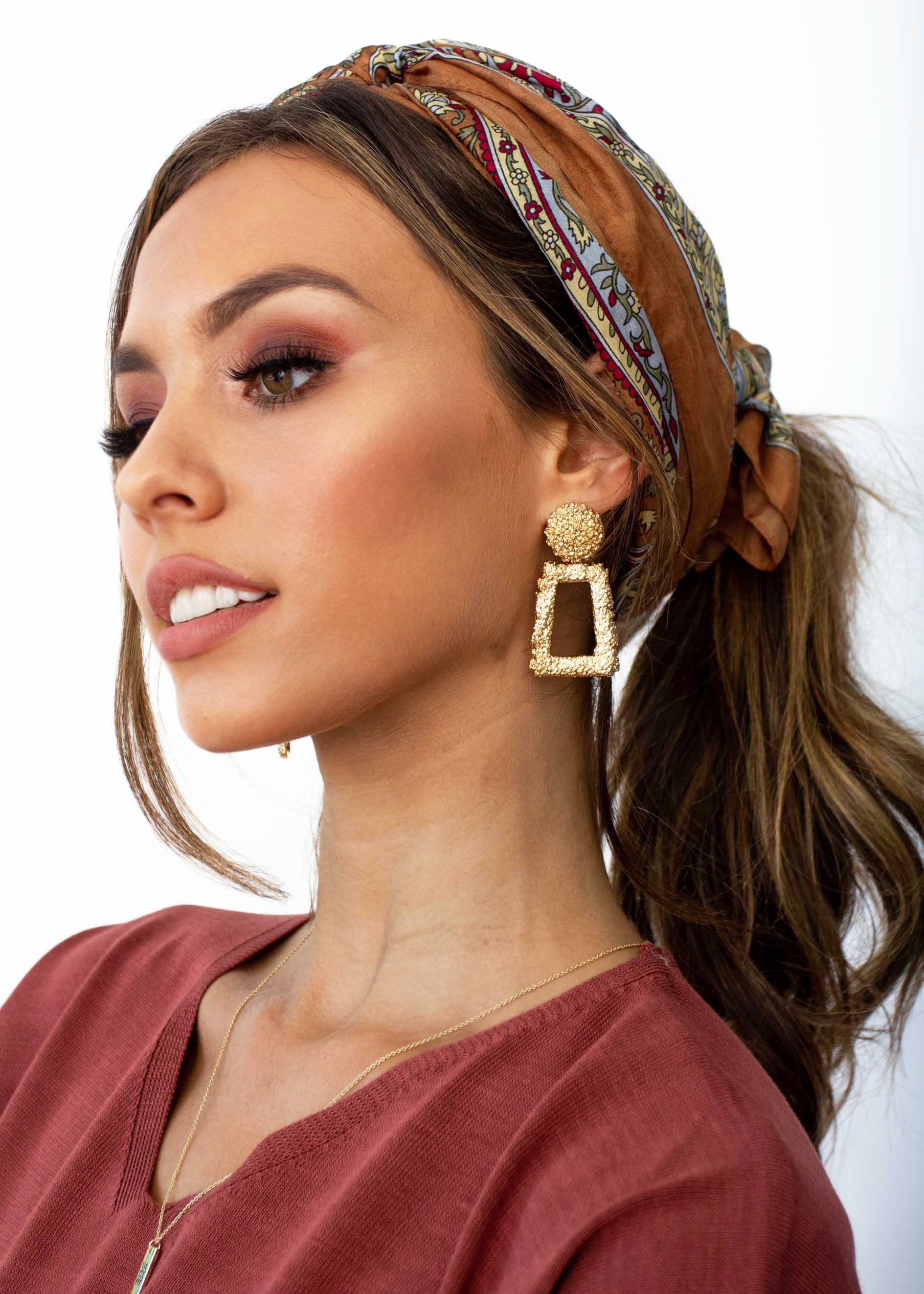 Sambar Silk Scarf - Gold