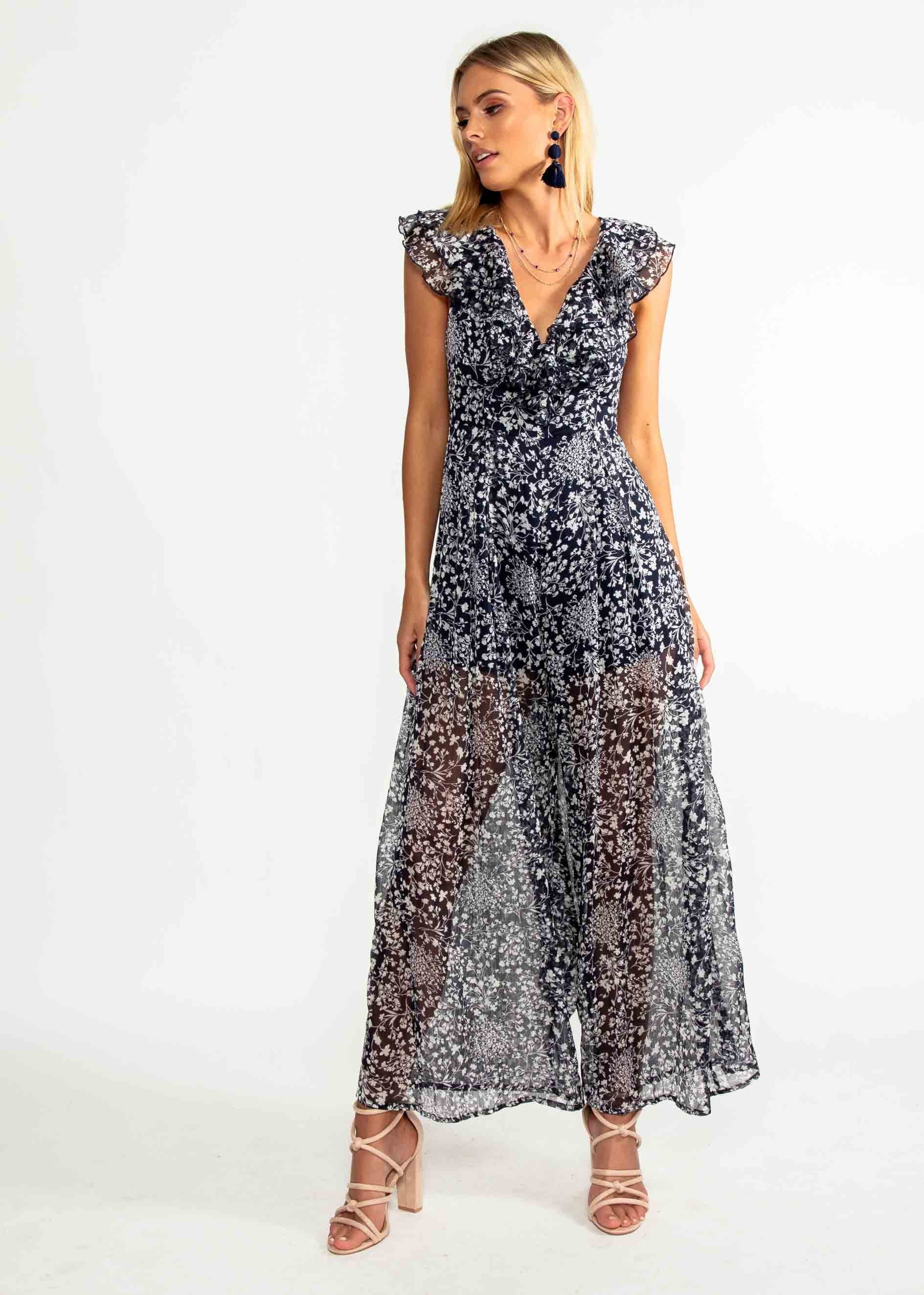 Once Before Pantsuit - Navy Floral