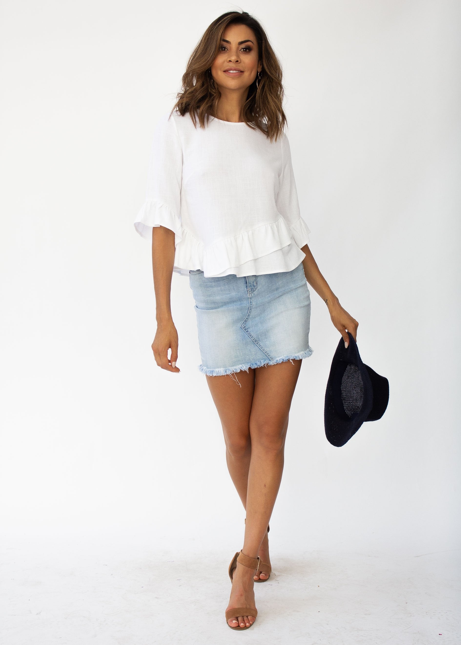 Penny Linen Blouse - White