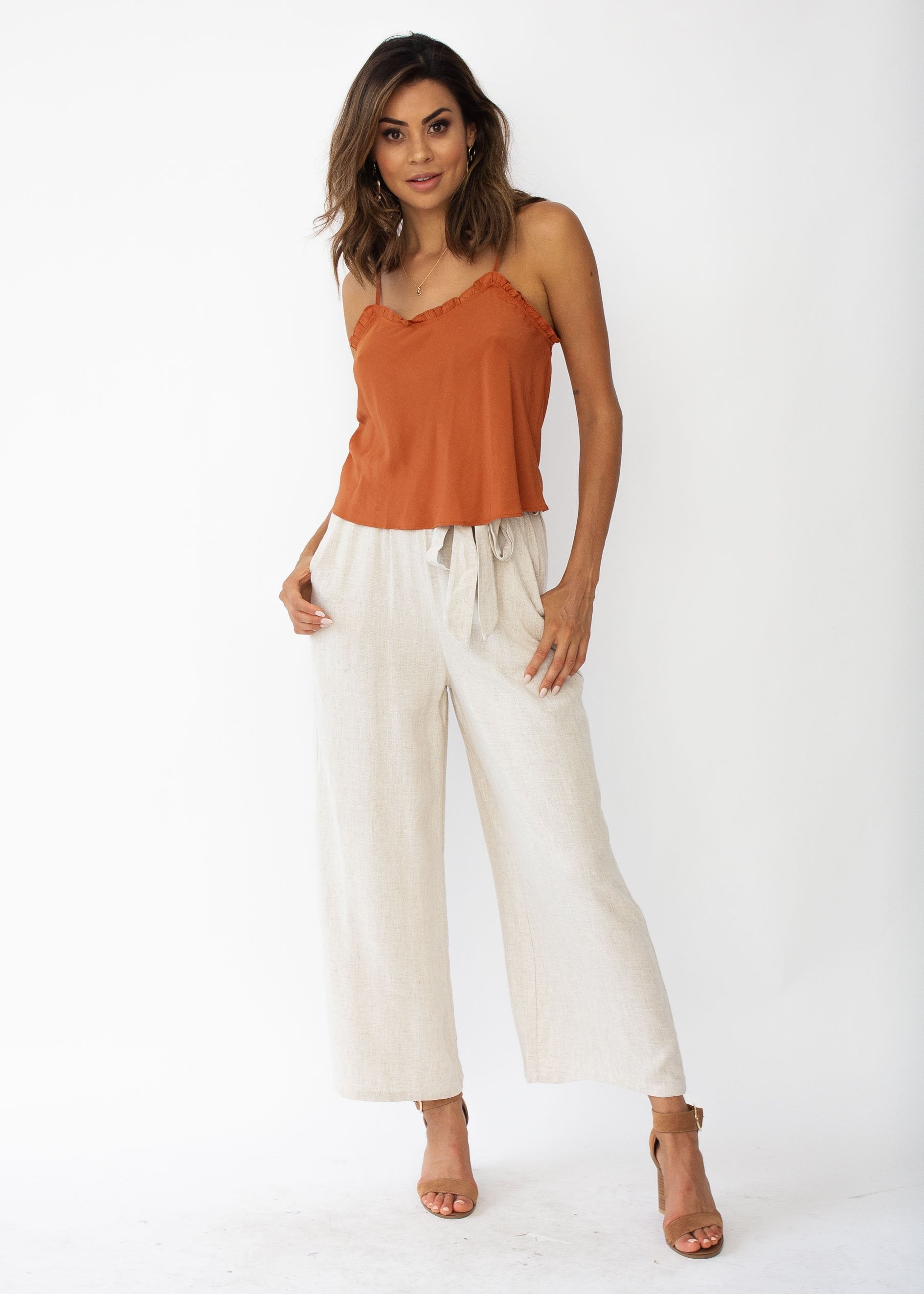 Nila Cropped Cami - Rust