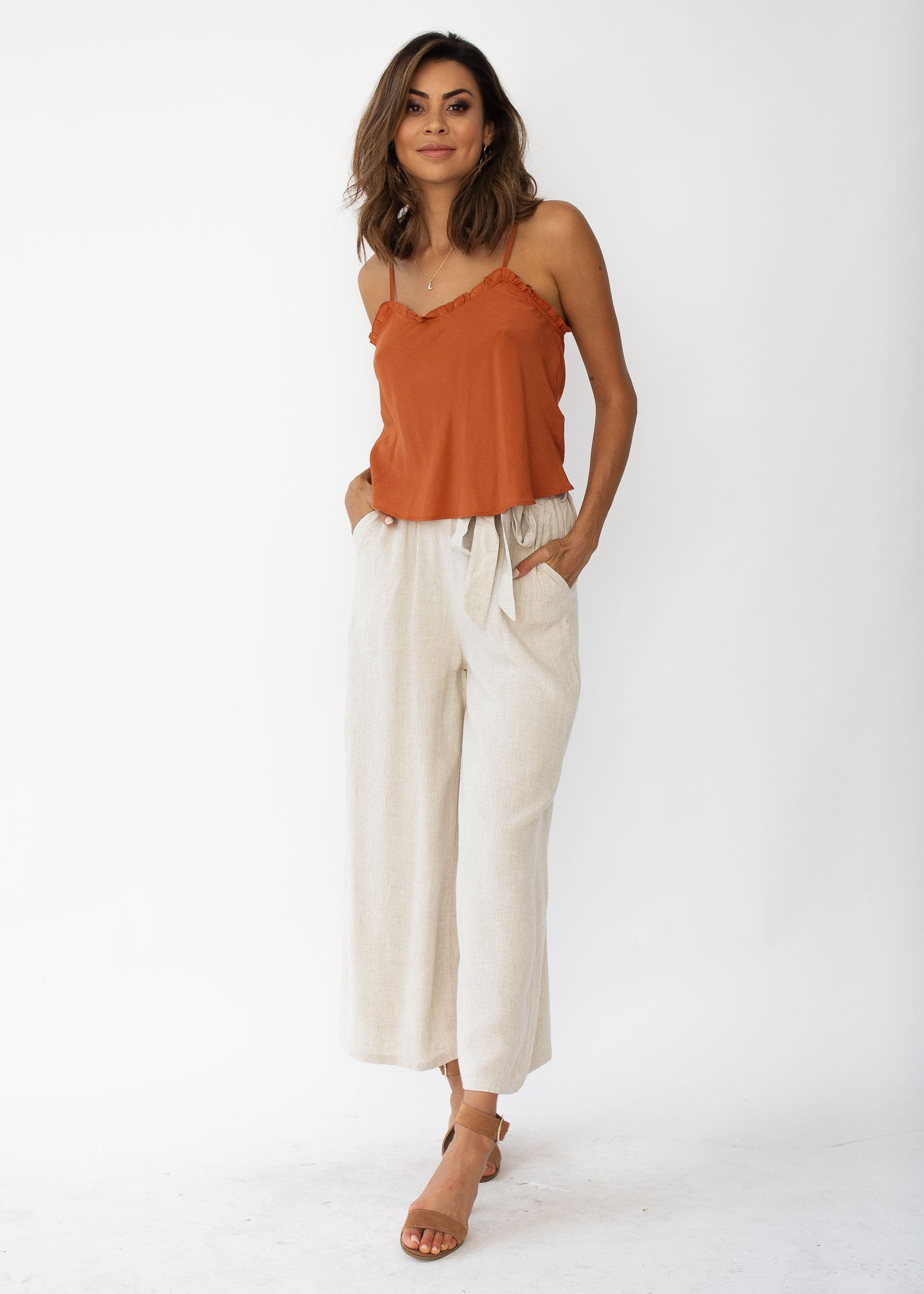 Nila Cropped Cami - Rust