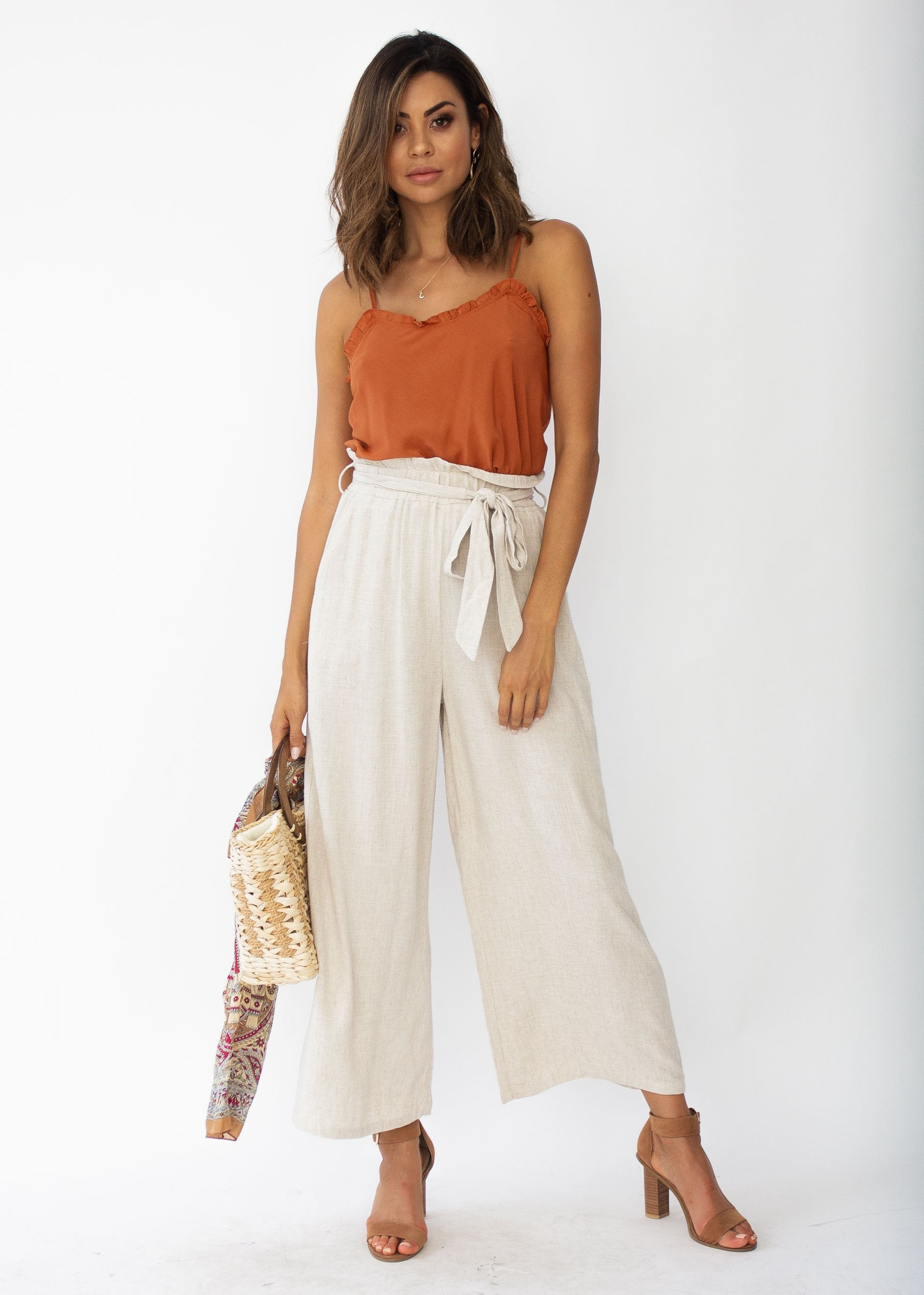 Nila Cropped Cami - Rust