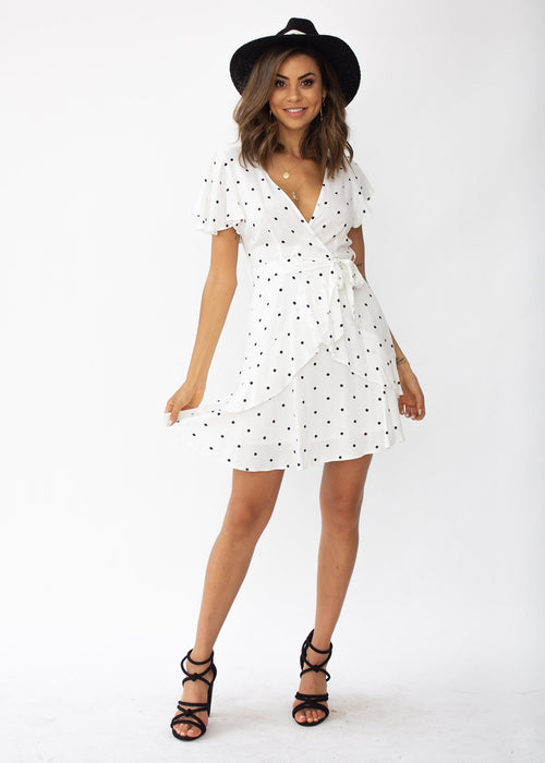 Start Something Dress - White Dot