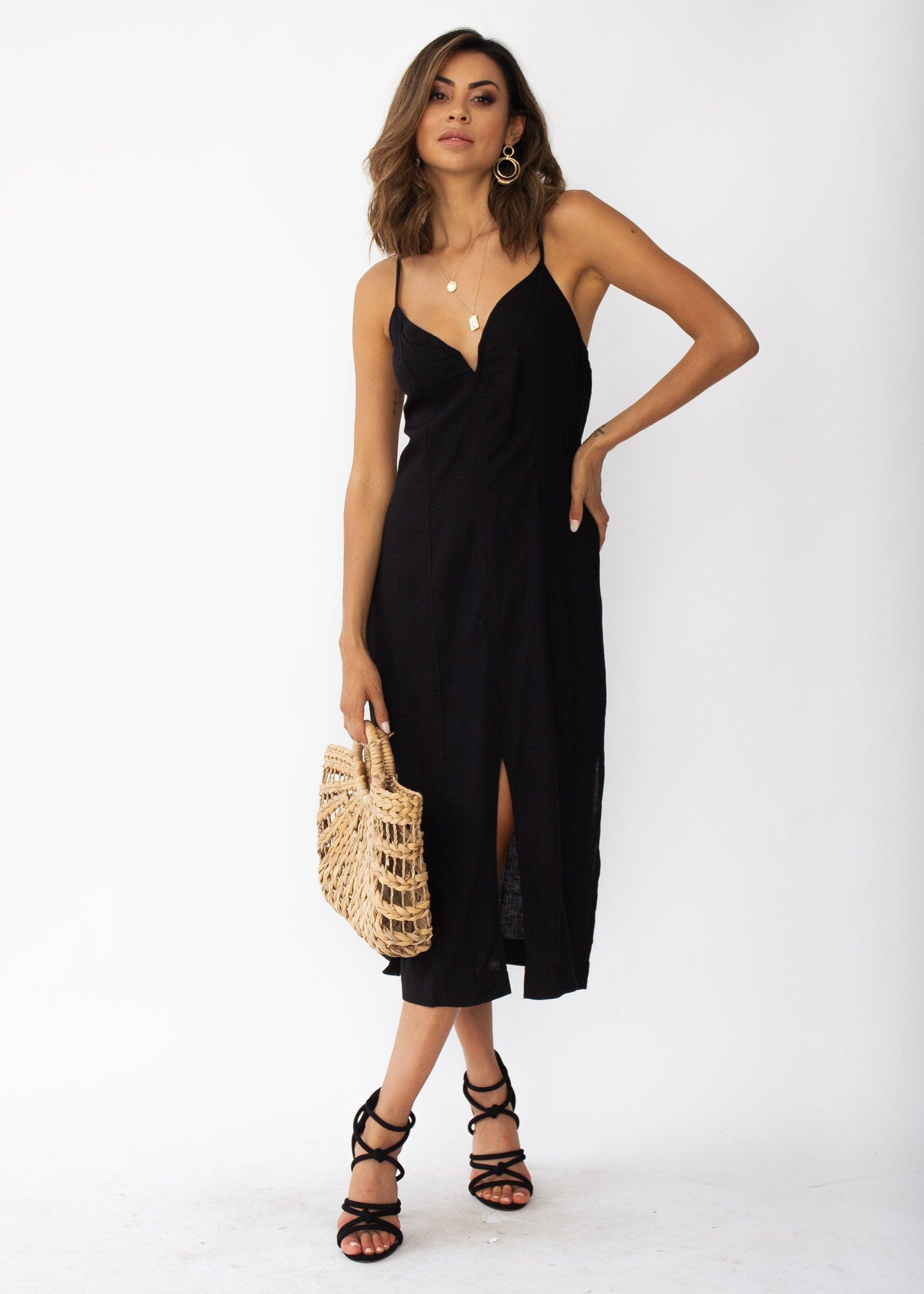 Lilia Midi Dress - Black
