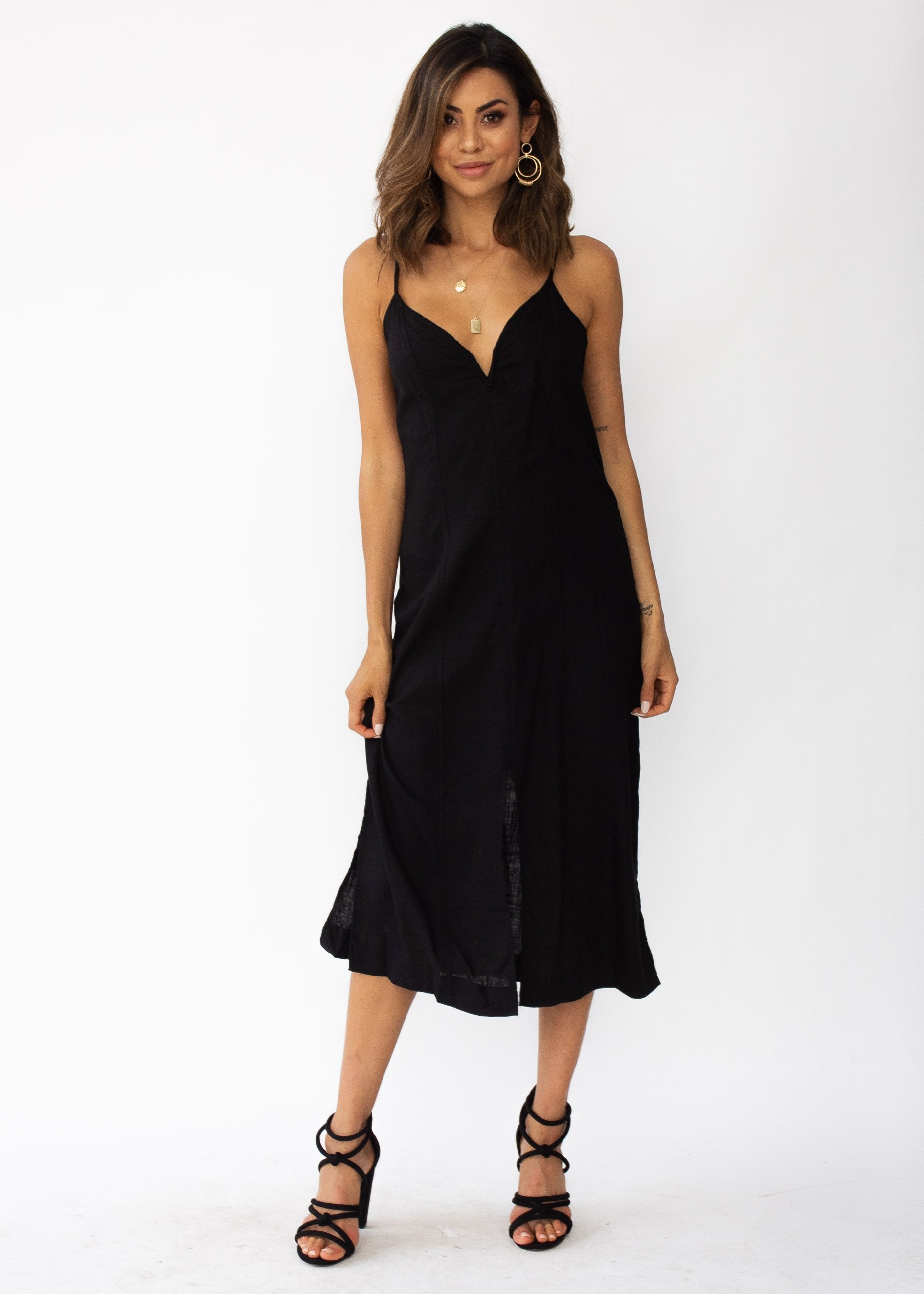 Lilia Midi Dress - Black