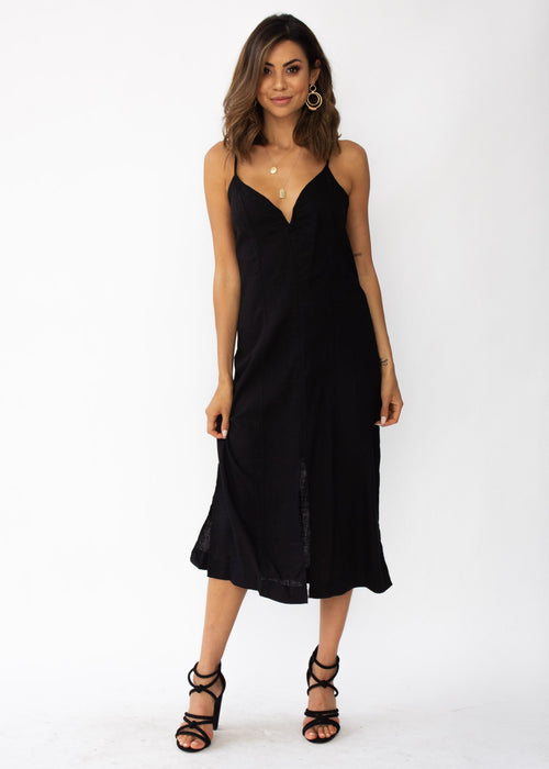 Lilia Midi Dress - Black