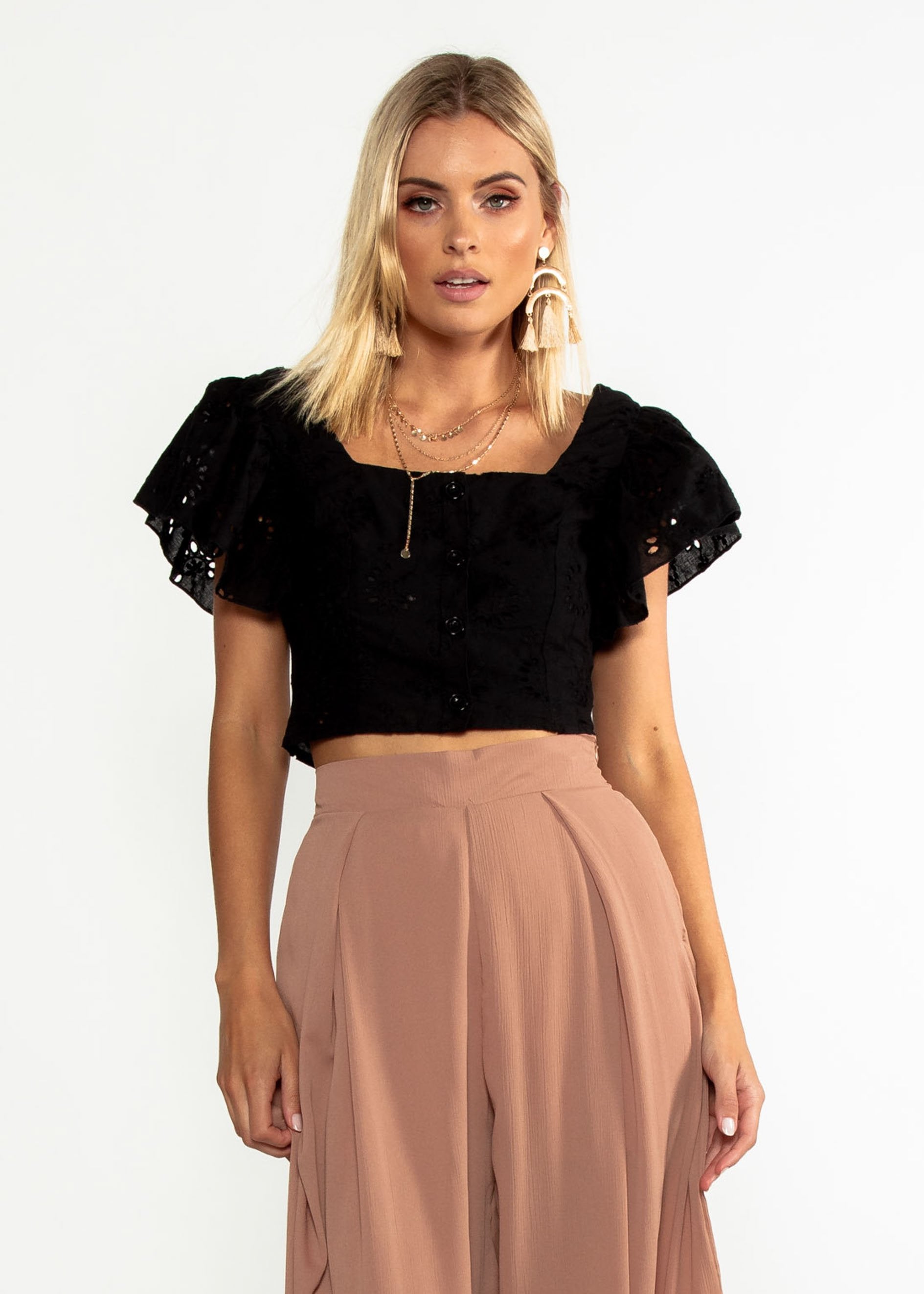 Focus On Me Crop - Black