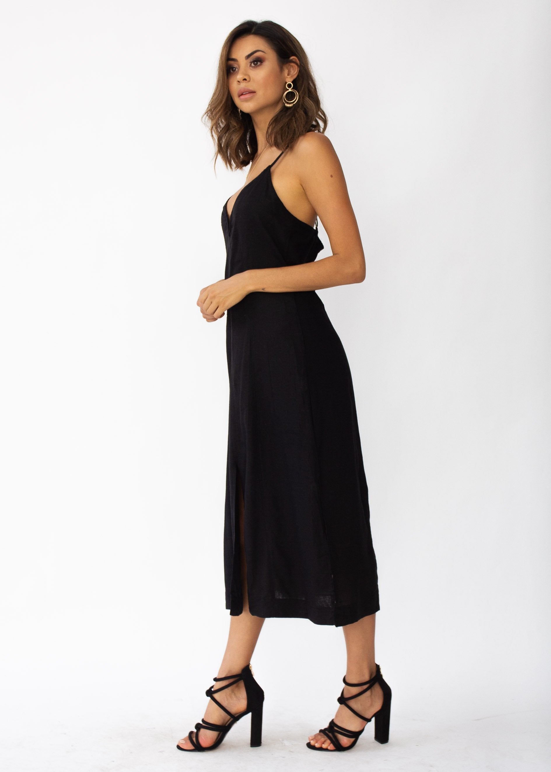 Lilia Midi Dress - Black