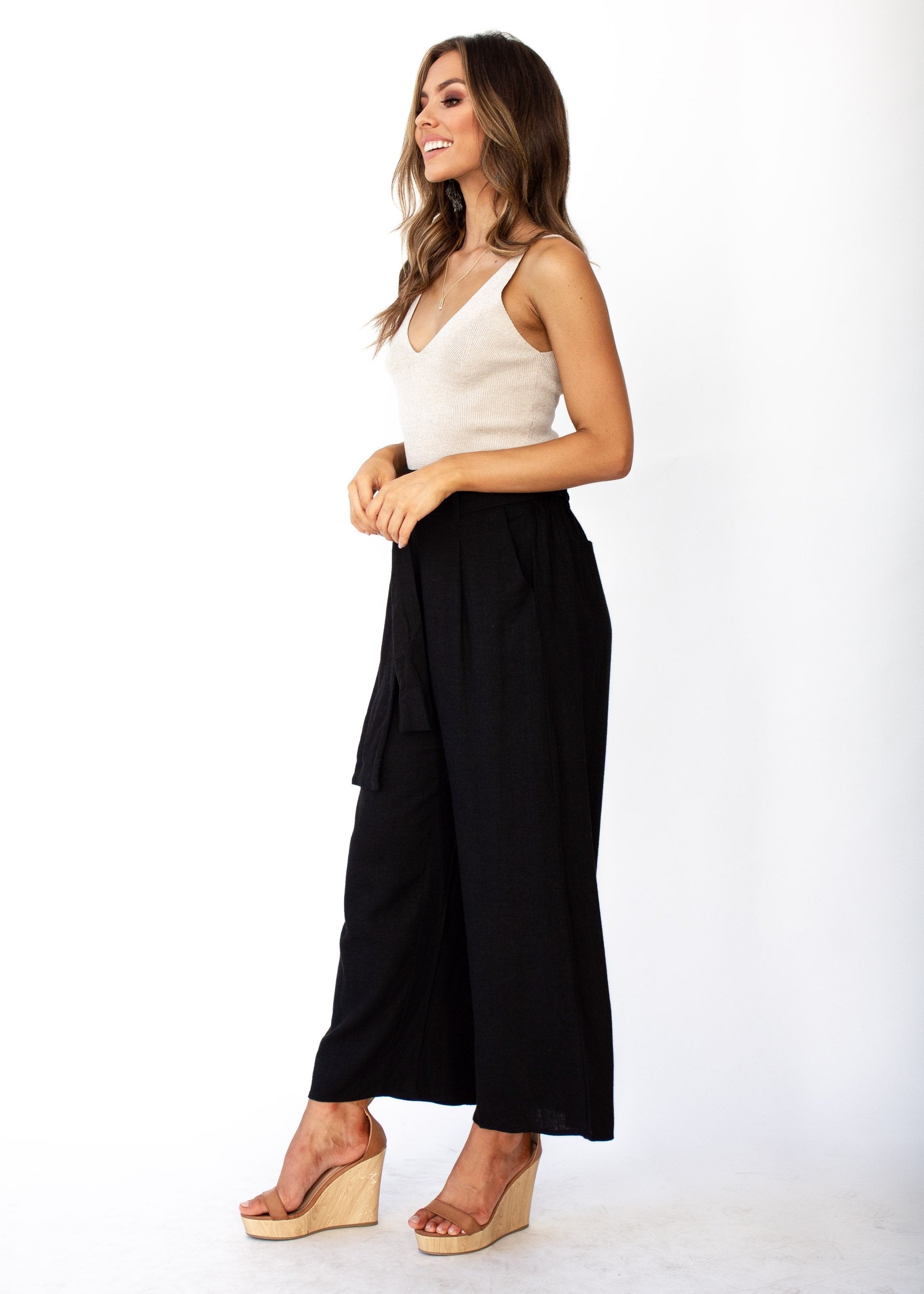 Adelia Knit Cami - Beige