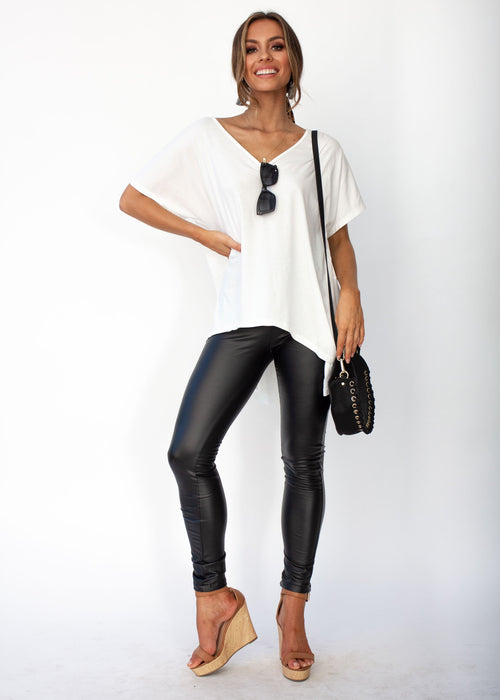 Celeste Leather Look Pants - Black