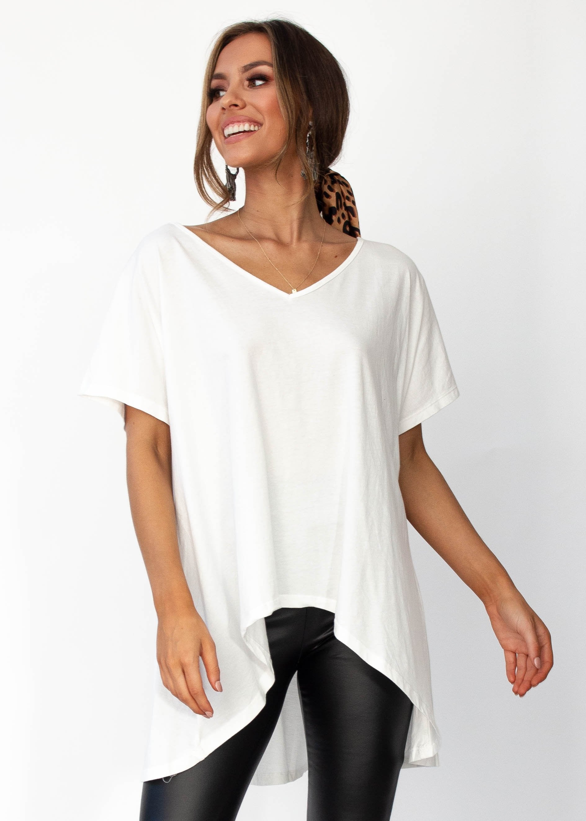 Women's Hailey Hi-Lo Tee - White