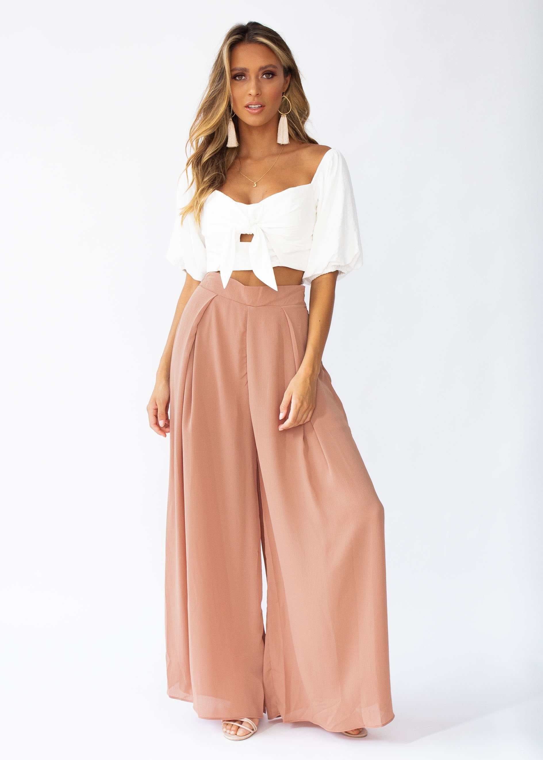 Messina Wide Leg Pants - Coffee