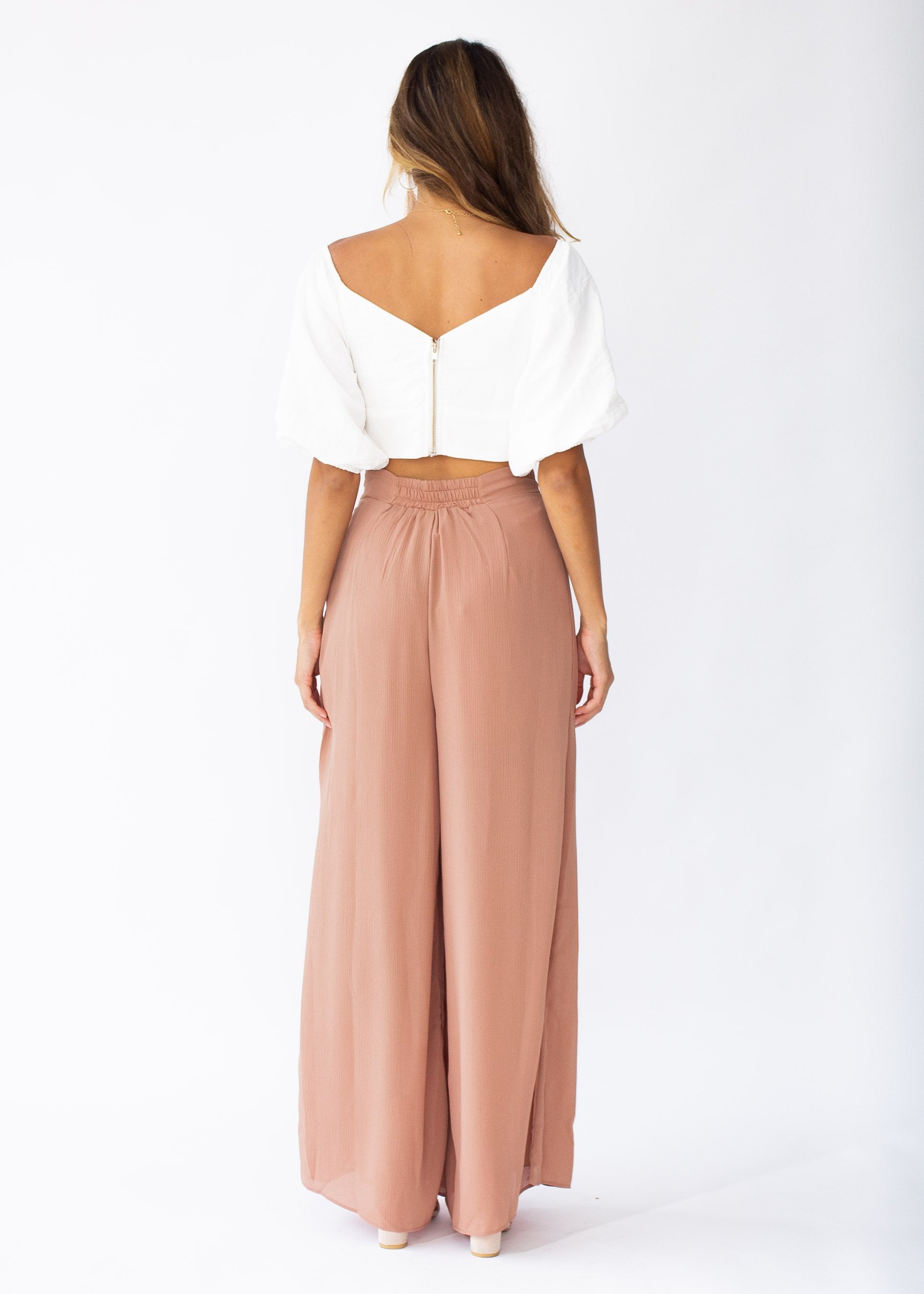 Messina Wide Leg Pants - Coffee