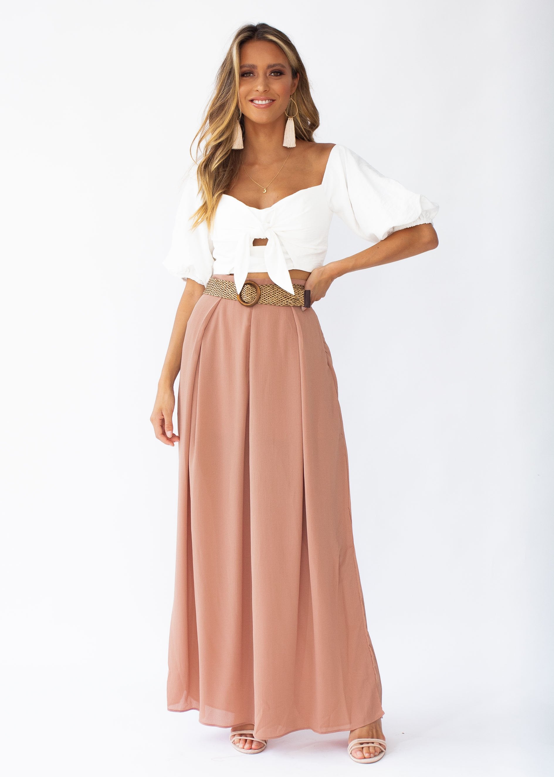 Messina Wide Leg Pants - Coffee