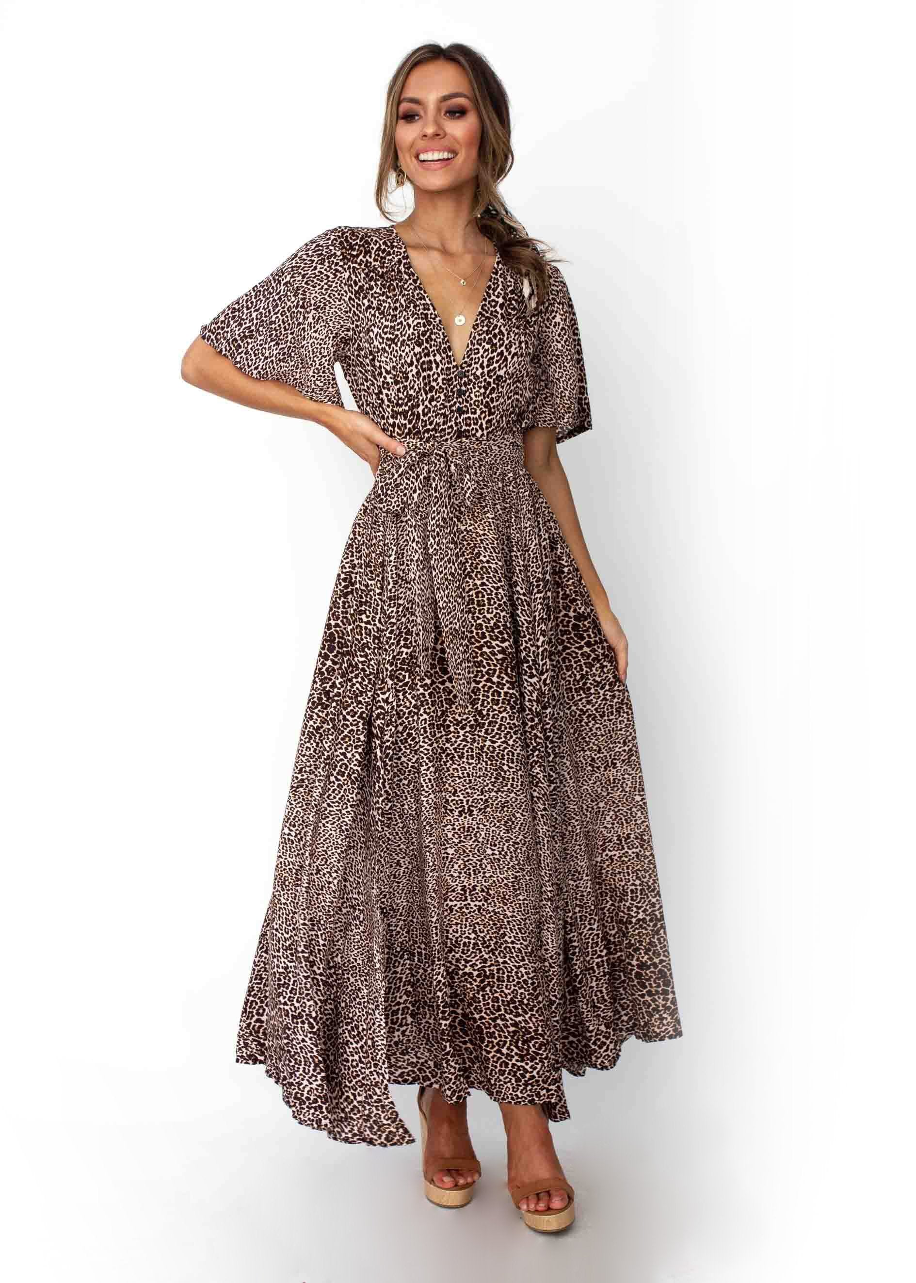 Jaase - Women's Lia Maxi Dress - Chaser leopard 