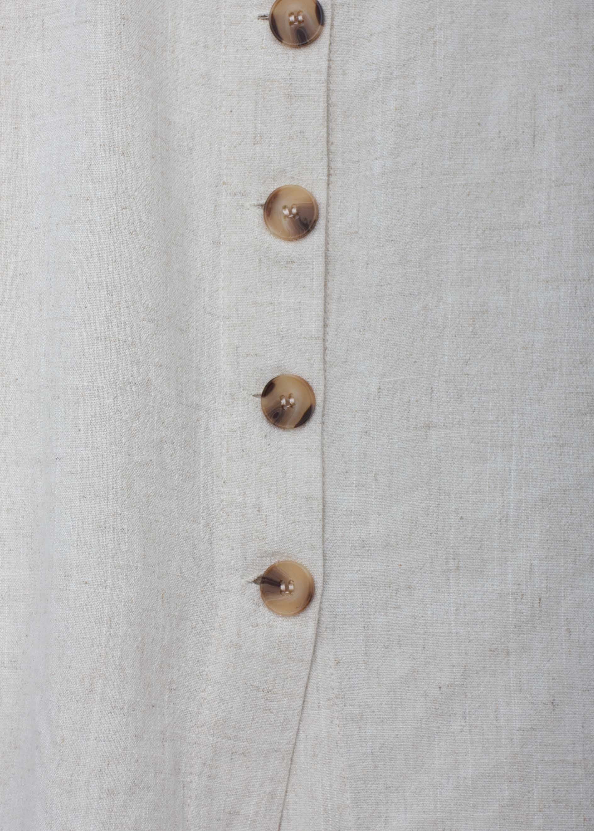 Simple Touch Linen Blouse - Natural