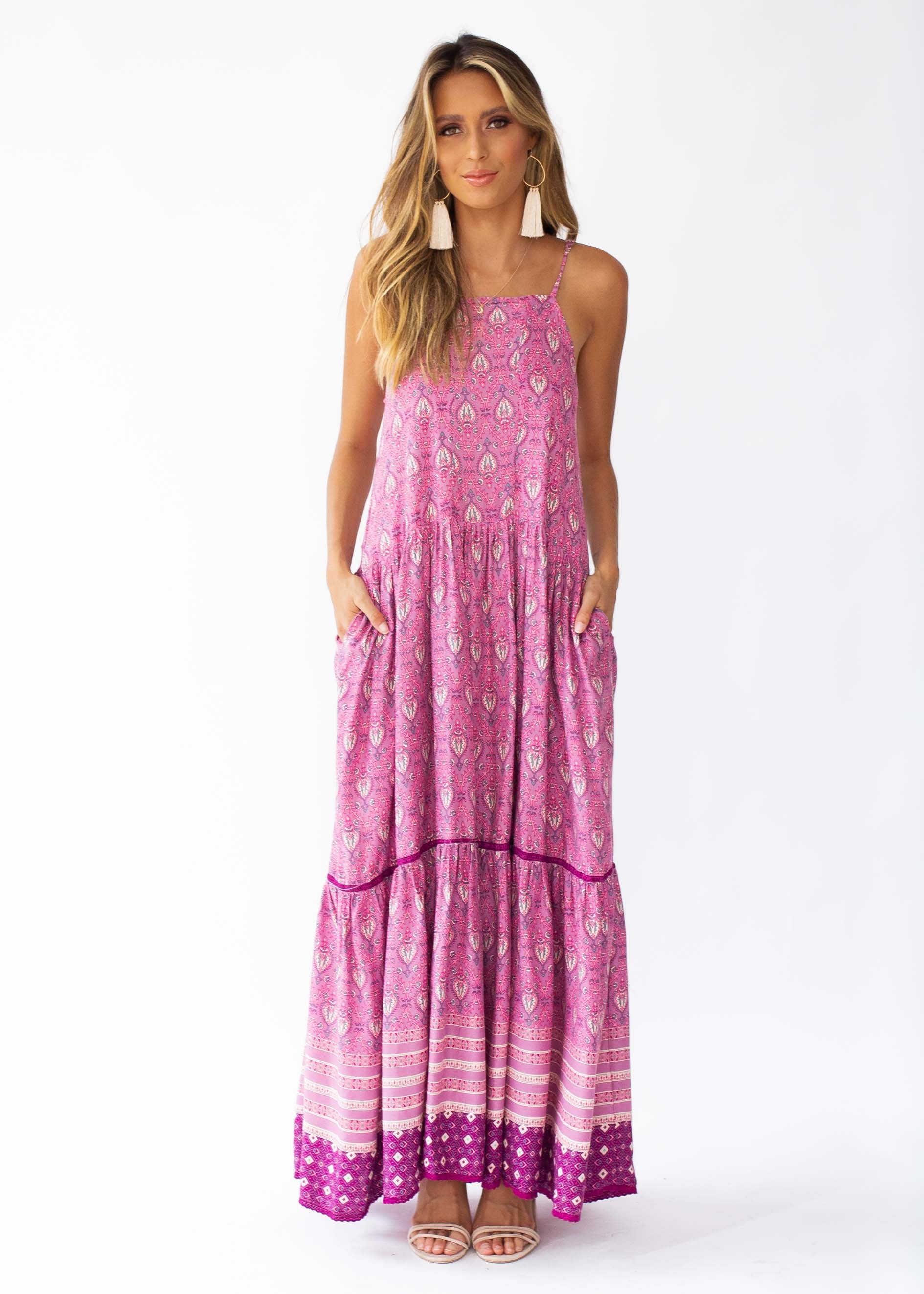 Amira Maxi Dress - Purple Paisley