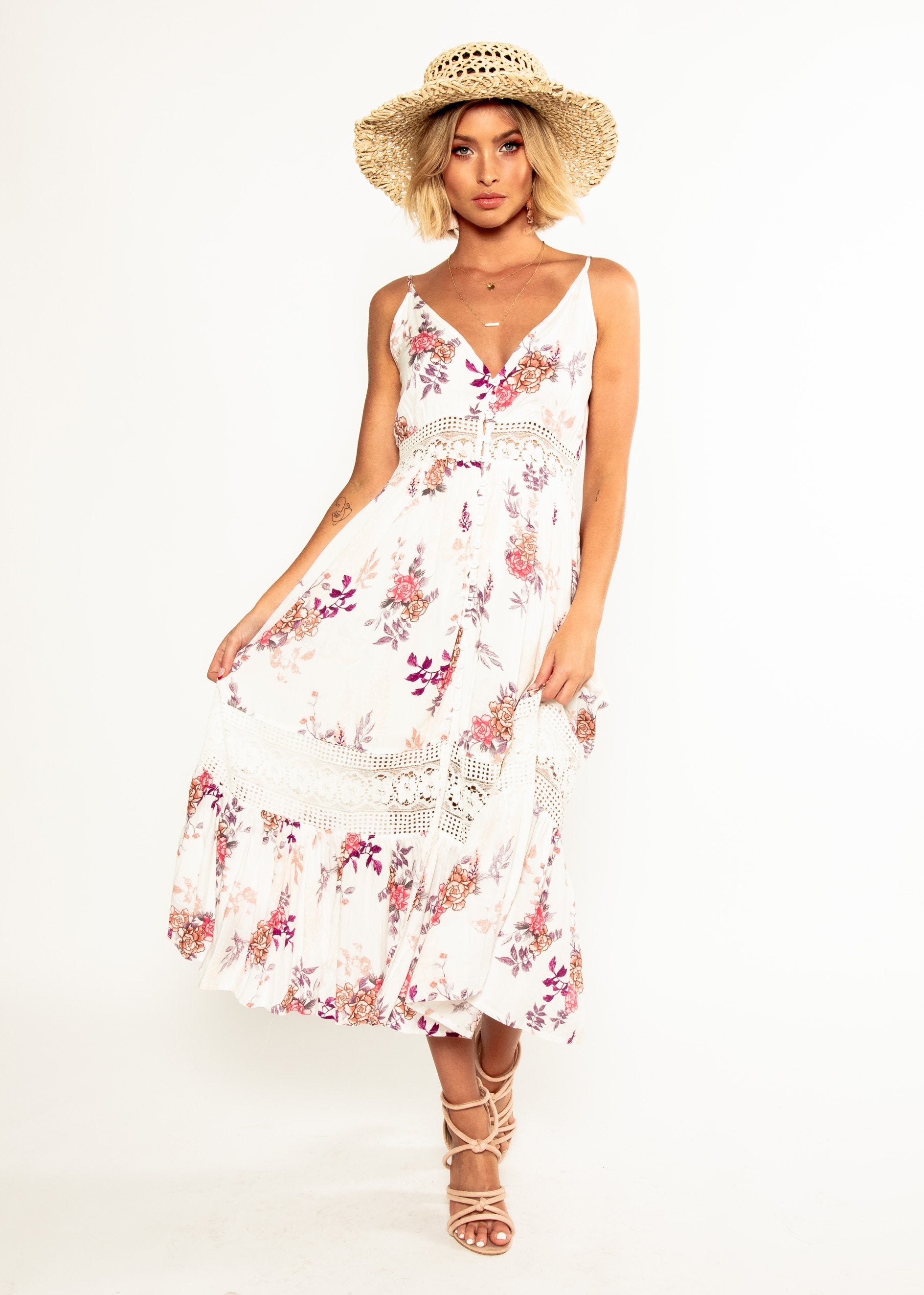 About The Weekend Midi Dress - Floral Bliss