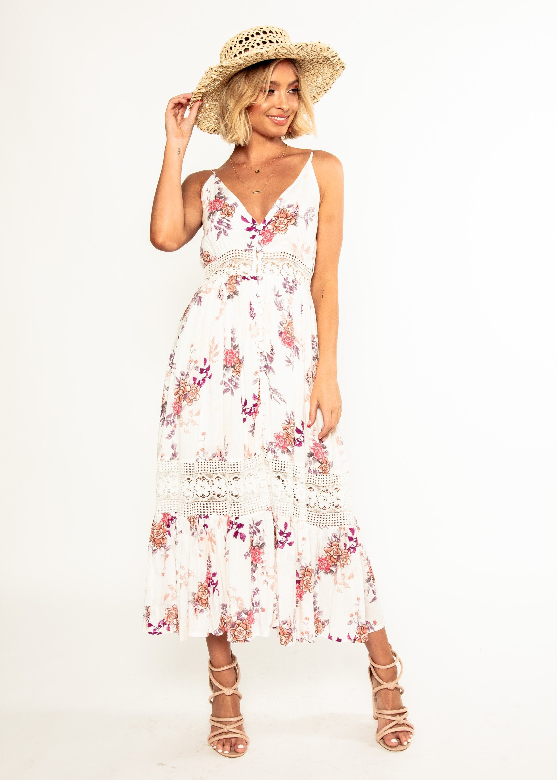 About The Weekend Midi Dress - Floral Bliss